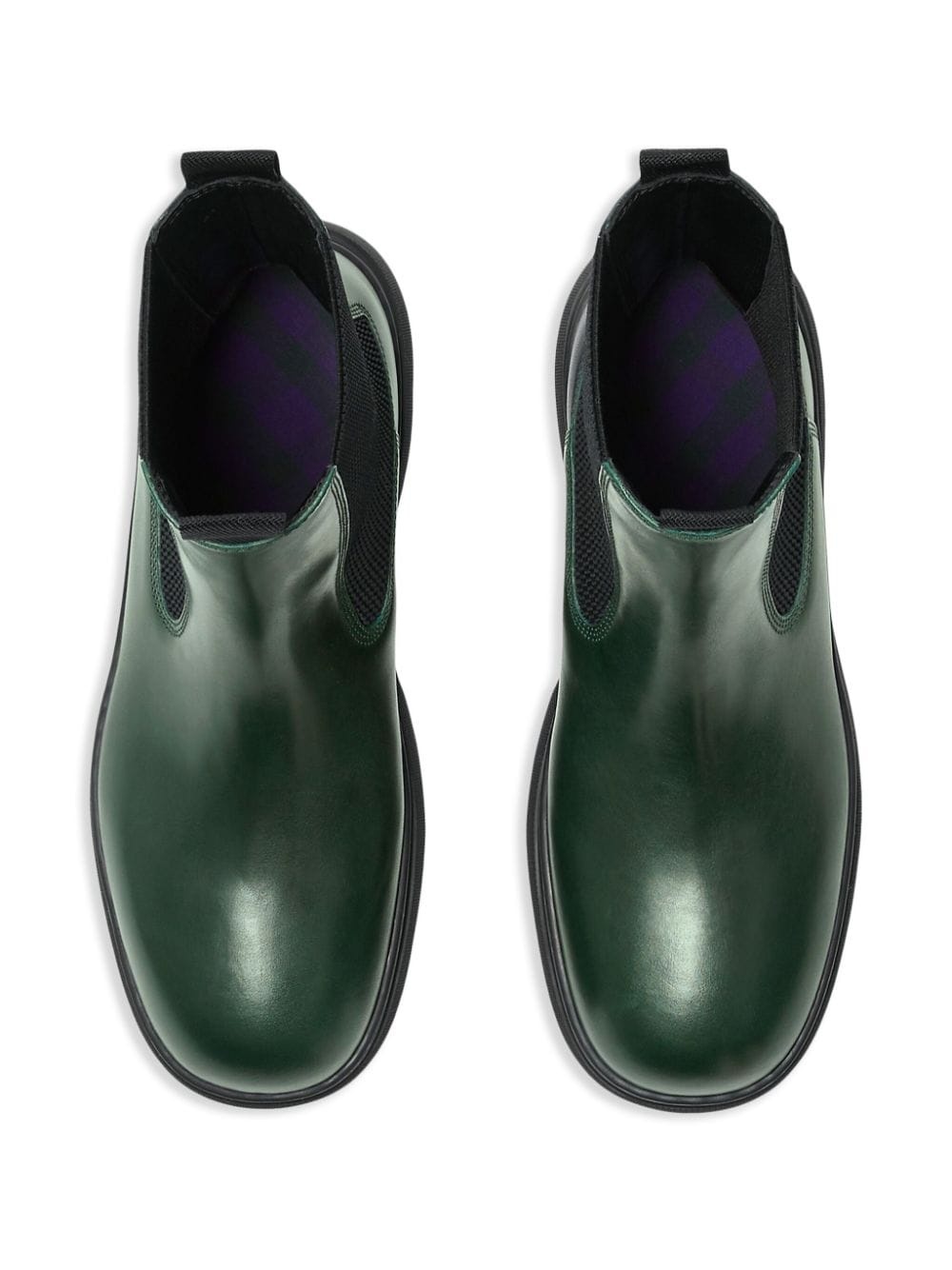 round-toe leather boots - 5