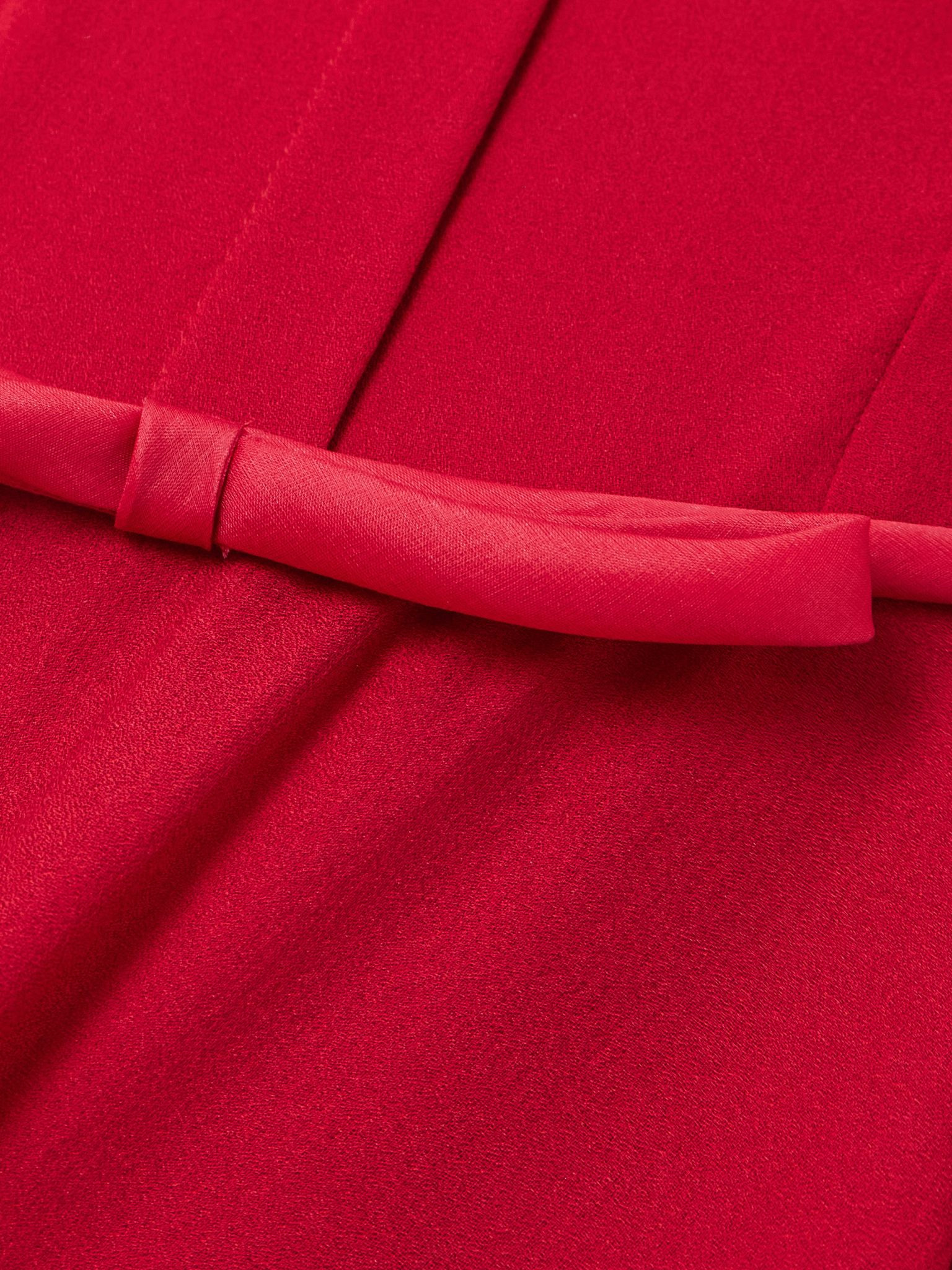Cape-effect satin-trimmed silk-chiffon mini dress Red - 4