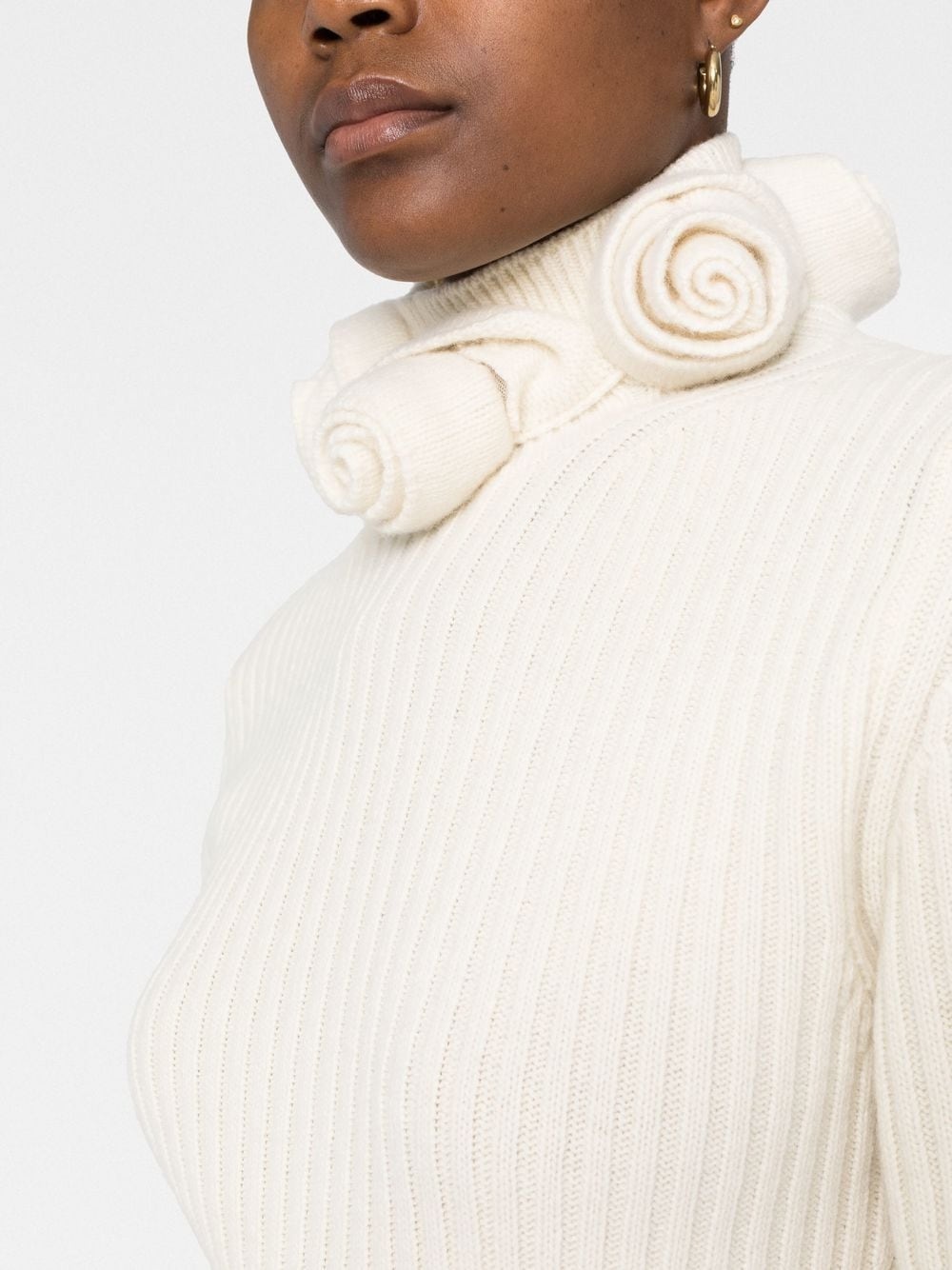 roll-neck wool mini dress - 3