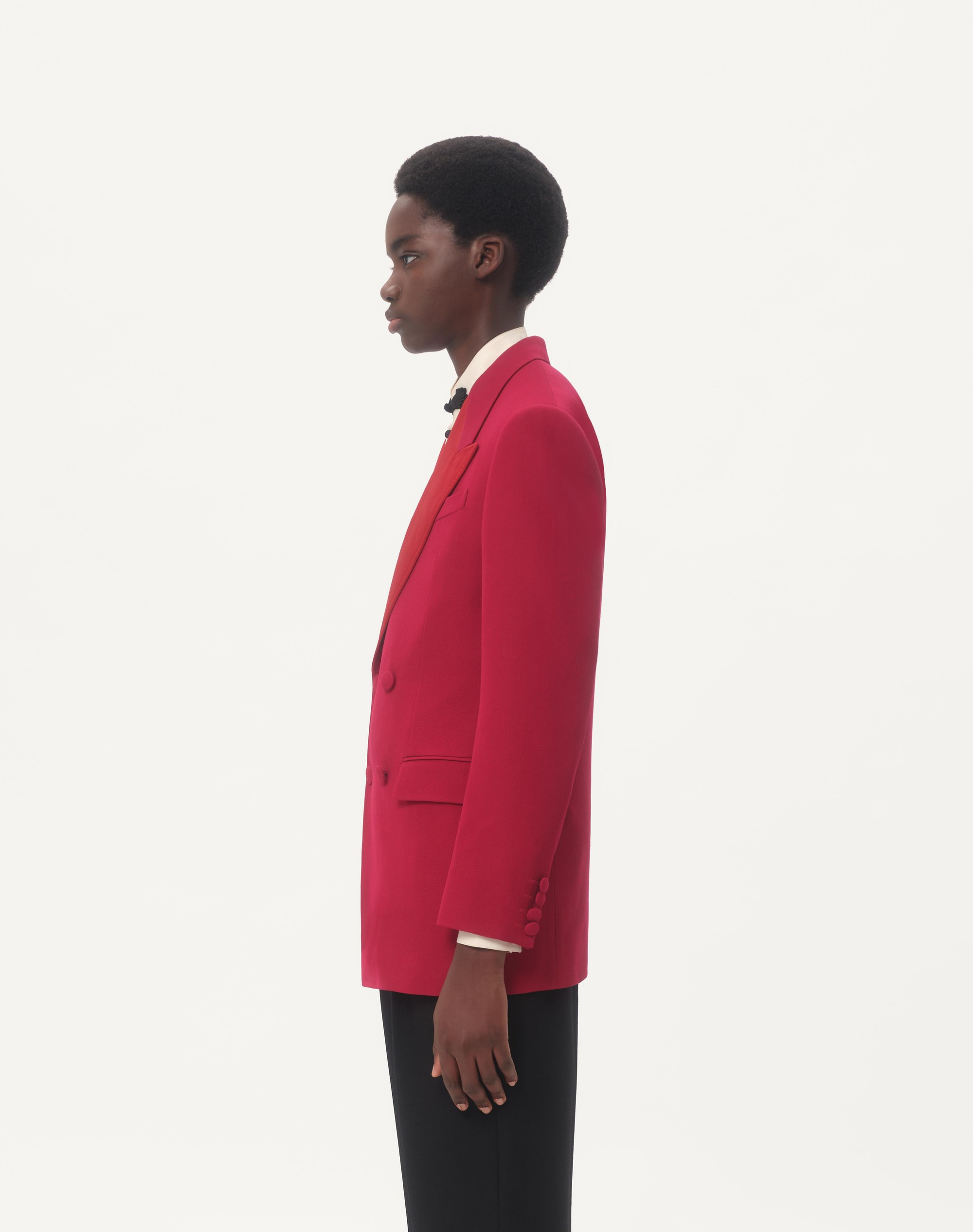 DOUBLE-BREASTED GRAIN DE POUDRE WOOL JACKET - 7