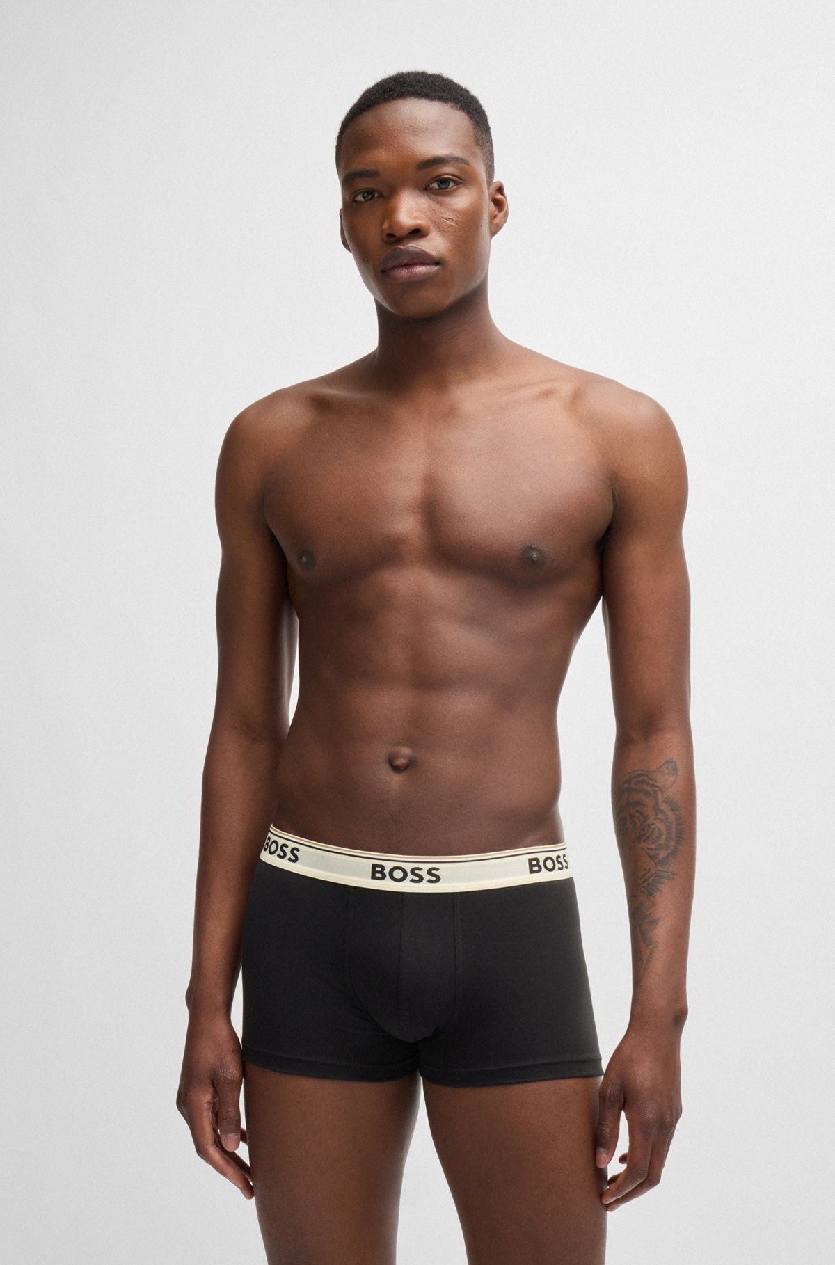 THREE-PACK OF STRETCH-COTTON TRUNKS WITH LOGO WAISTBANDS - 7
