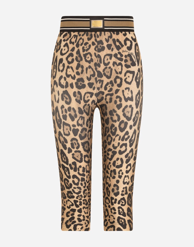 Leopard-print spandex/jersey cycling shorts - 3