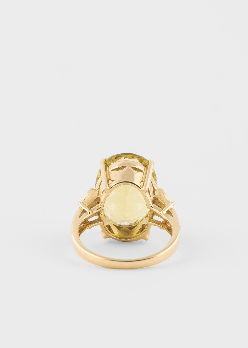 'Diamond and Sunburst Yellow Topaz' Gold Cocktail Ring by Baroque Rocks 4