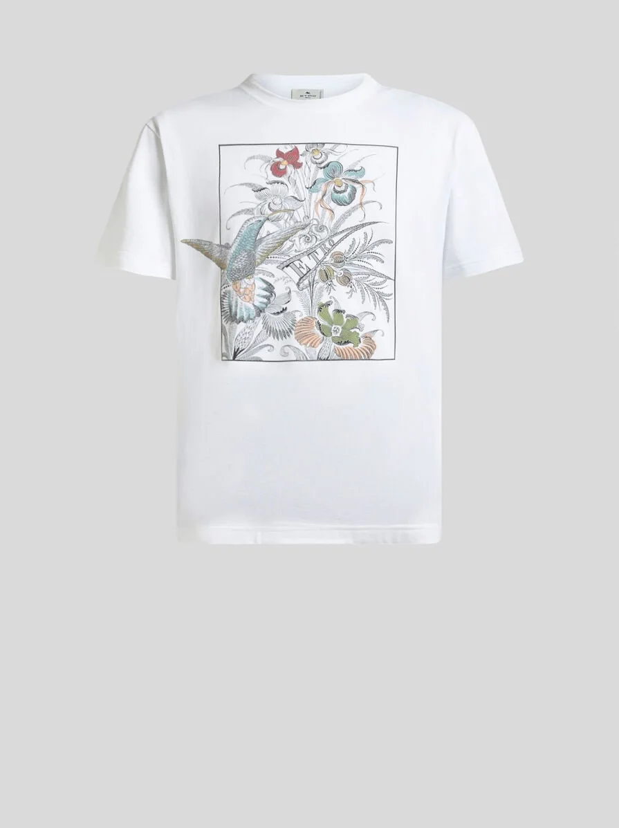 COTTON T-SHIRT WITH PLACED PRINT - 1