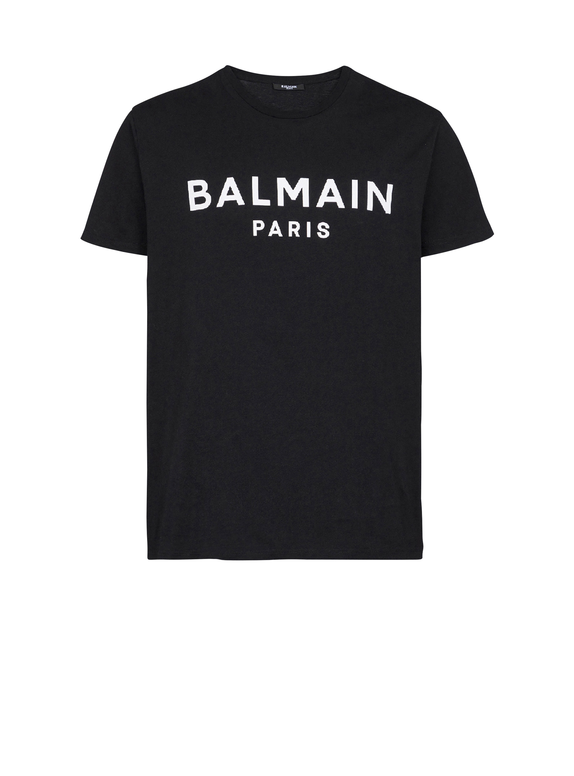 Eco-designed cotton T-shirt with Balmain Paris logo print - 1
