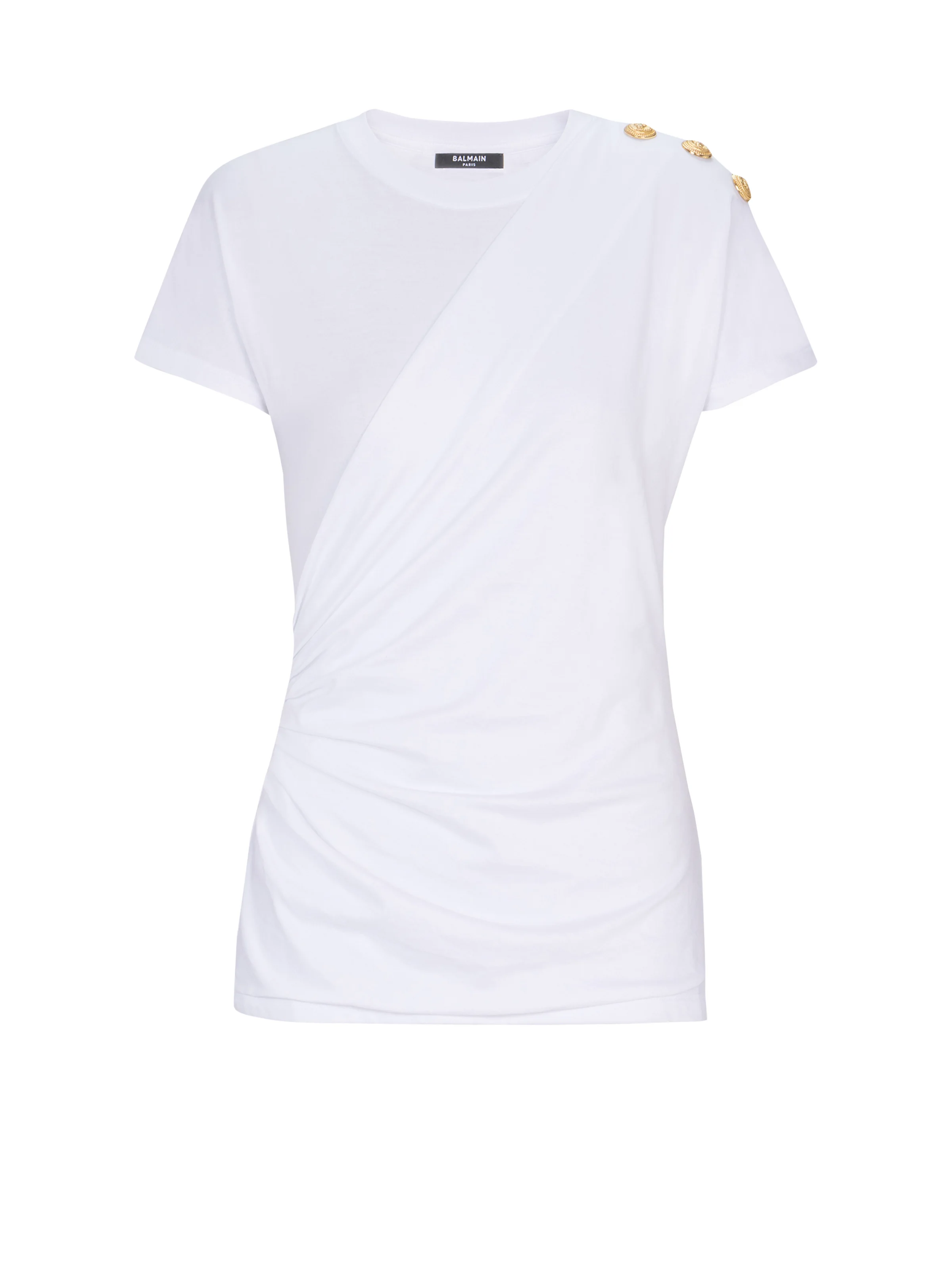 Draped T-shirt with buttons - 1