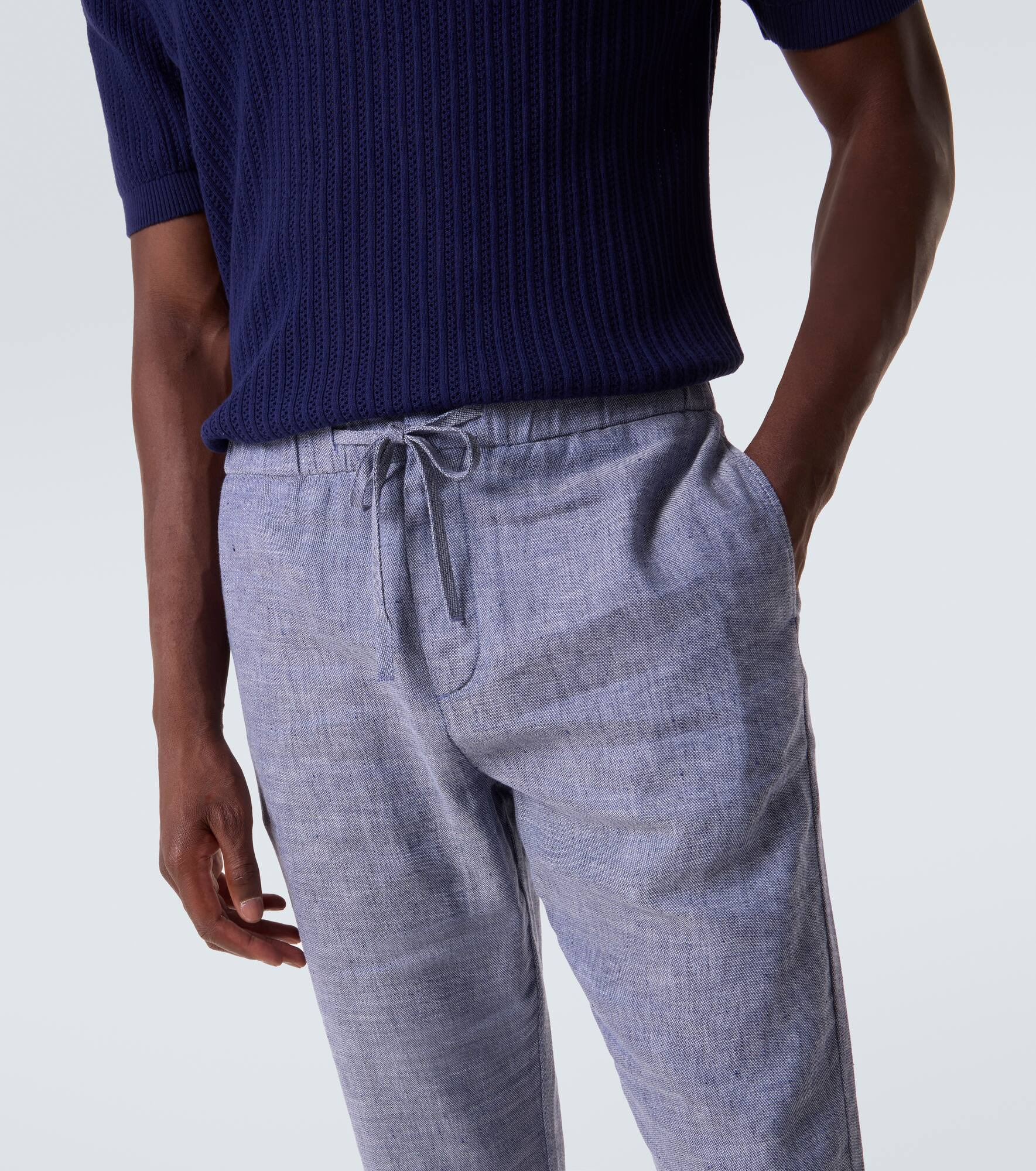 Oscar linen and cotton straight pants - 5