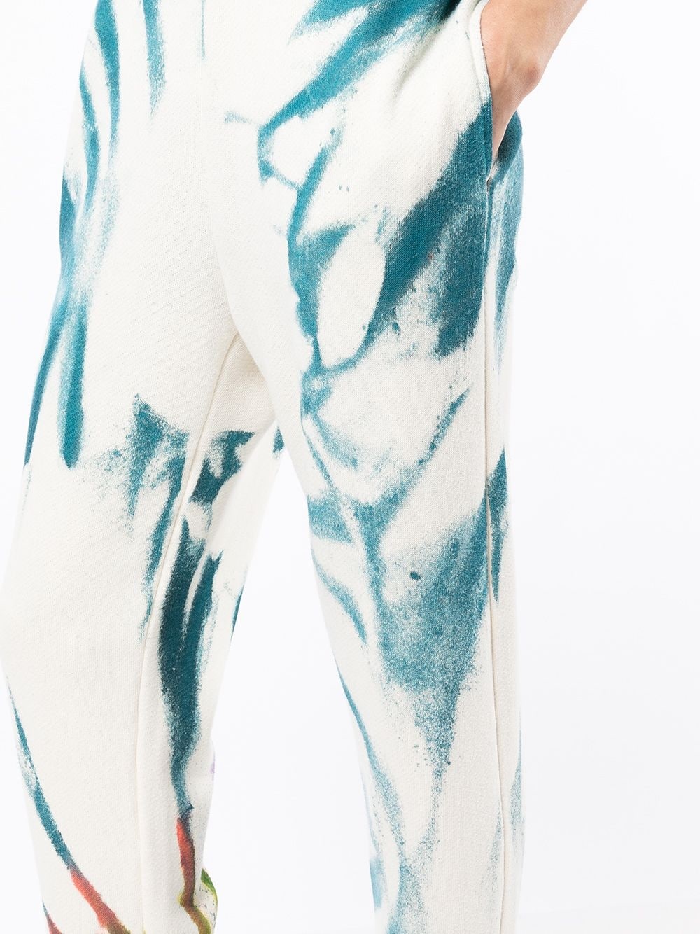 tie-dye cotton-cashmere track trousers - 5