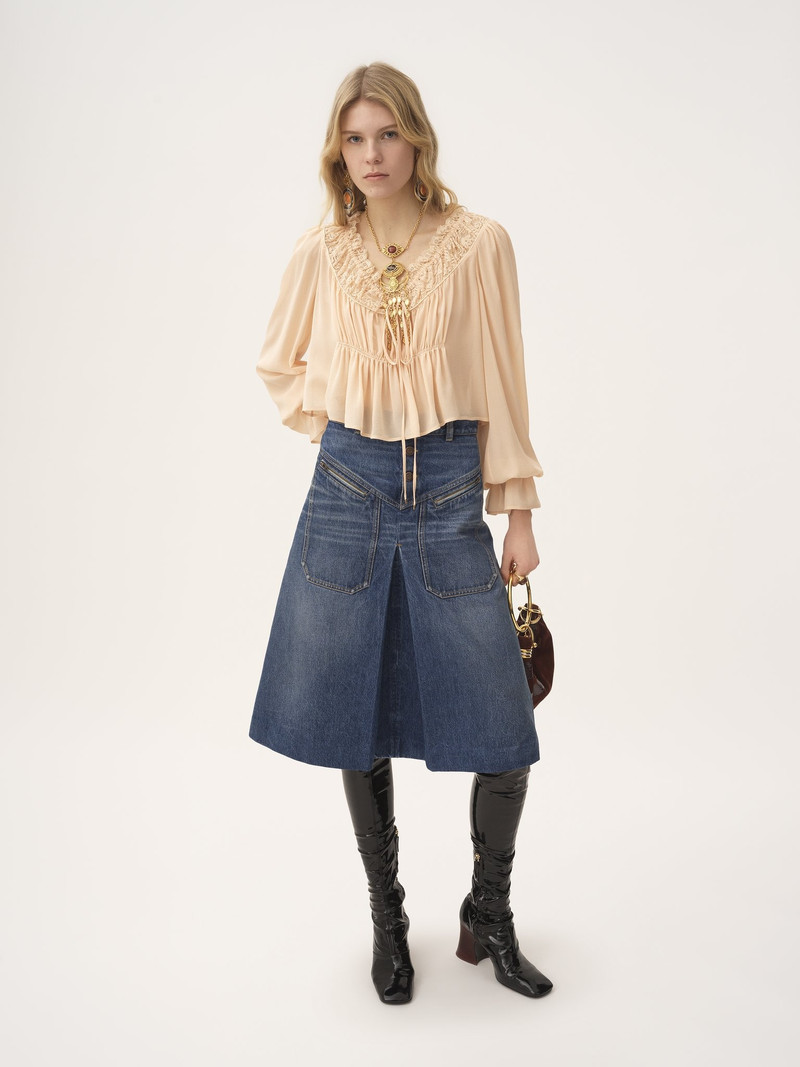 KNEE-LENGTH SKIRT IN DENIM 3