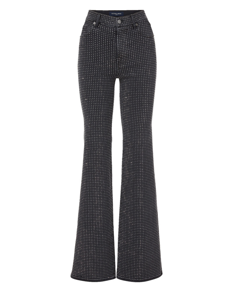 CROSBIE RHINESTONE SLIM WIDE-LEG JEAN 1