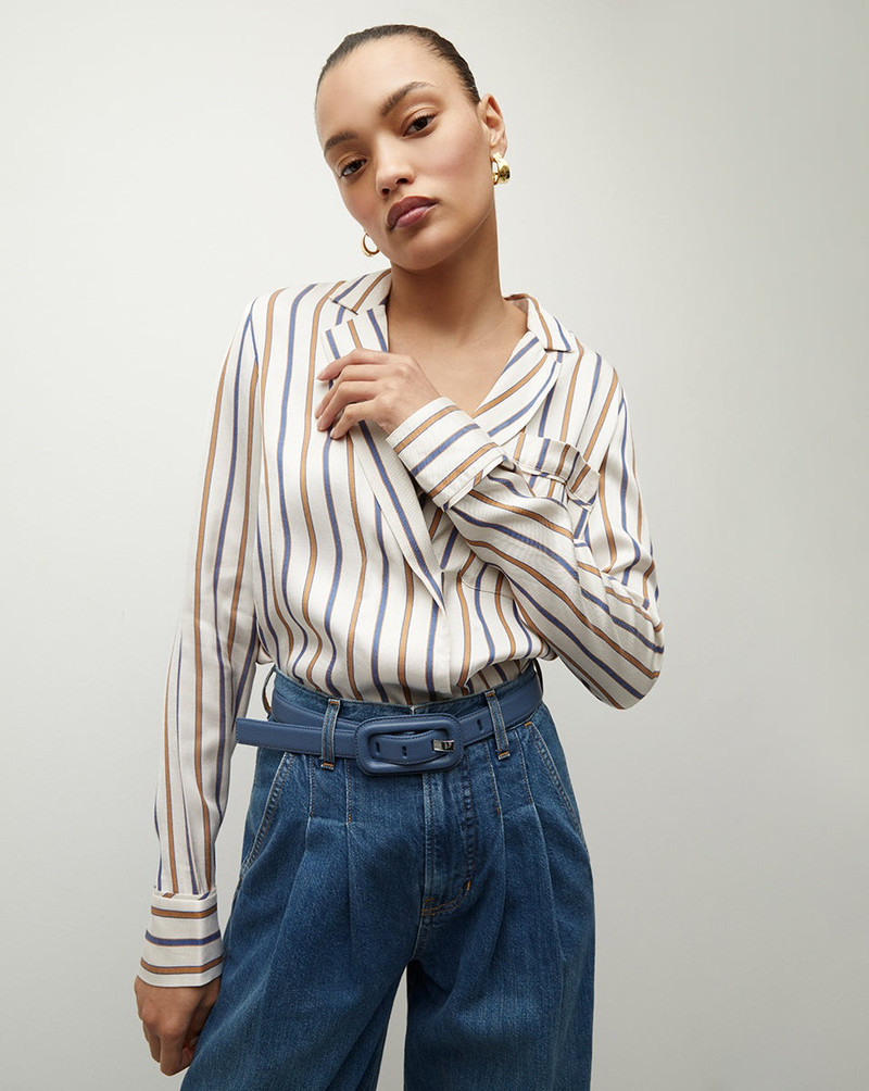 VERONICA BEARD LUSANNE STRIPED TOP outlook
