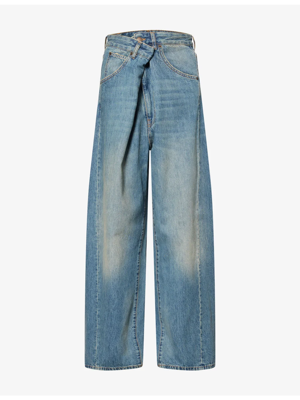Ines Fold Over Denim Jeans - 1