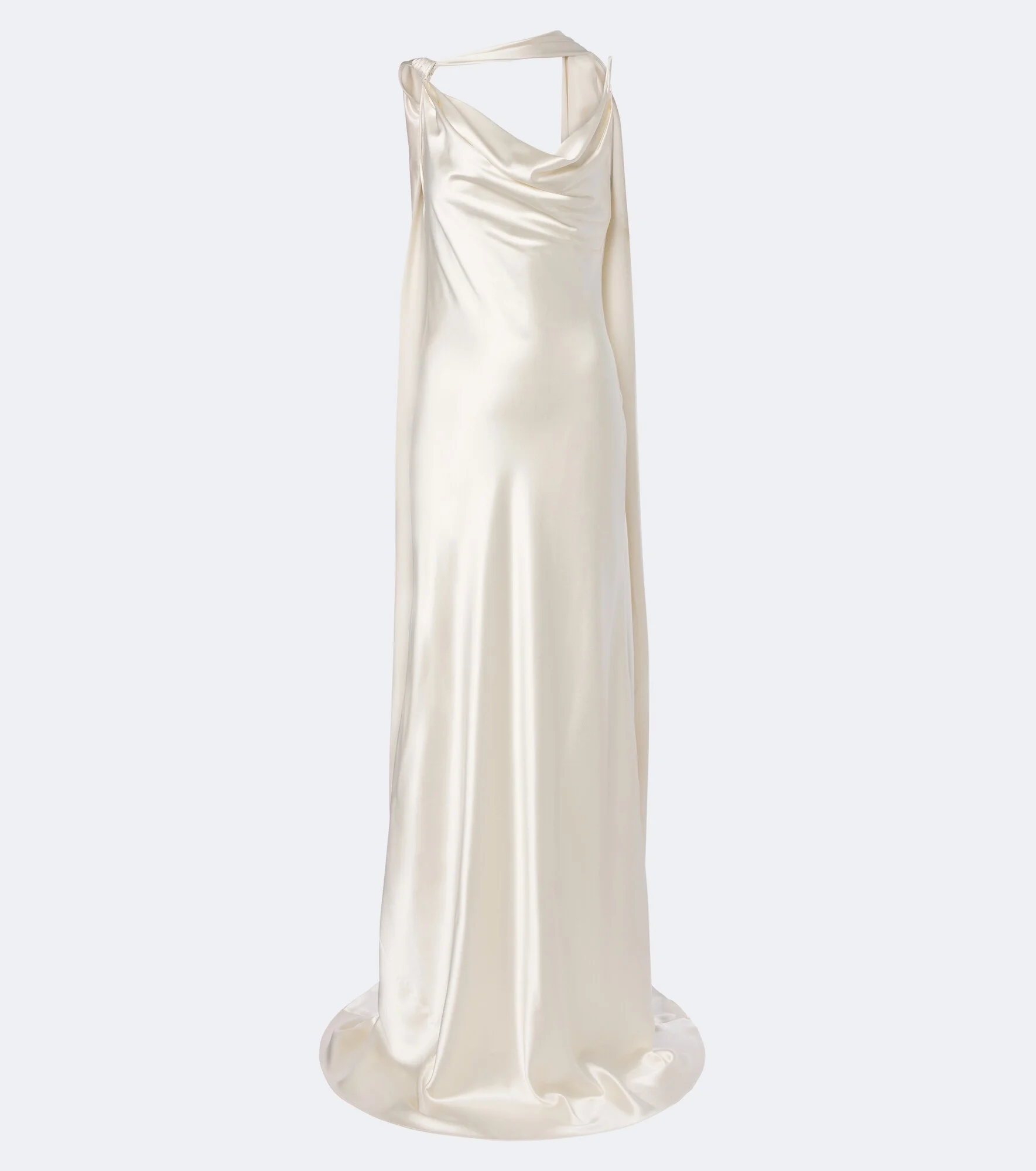 Bridal Aiden scarf-detail silk satin gown - 1
