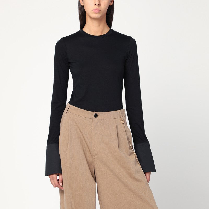 DARKPARK Nora black top with shirt cuffs - 1