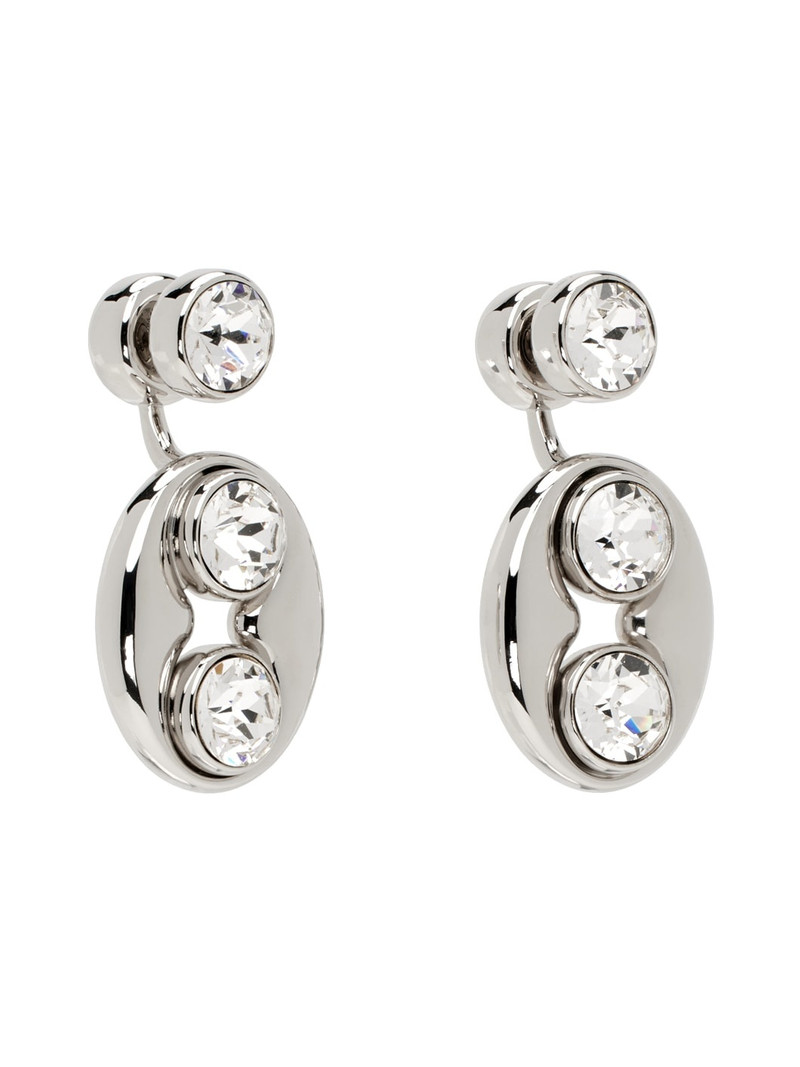 Amina Muaddi Silver Iris Earrings outlook