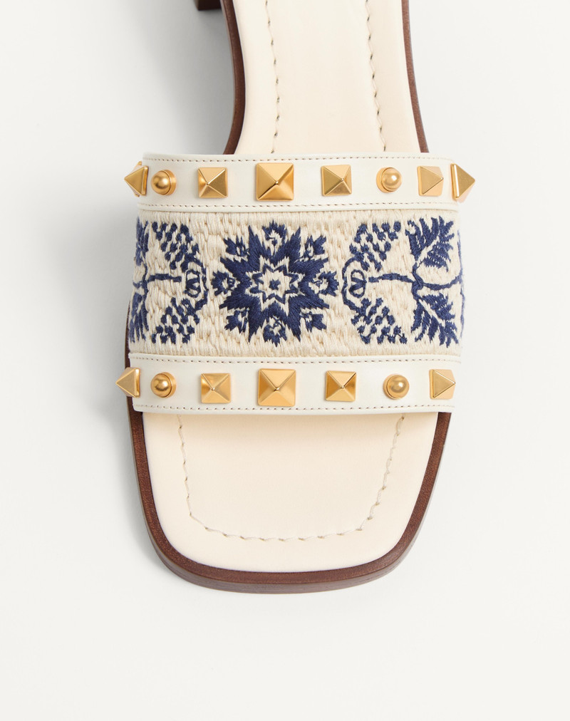 Valentino COUNTY SLIDE SANDAL IN CALFSKIN WITH GRAPE EMBROIDERY 60MM outlook
