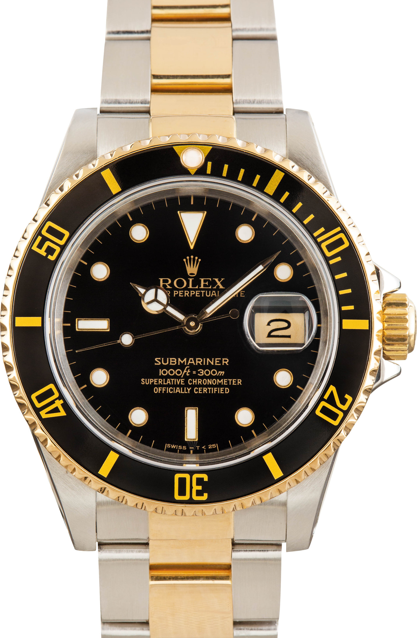 Pre-owned Rolex Submariner 16613 Steel & Yellow Gold - 1