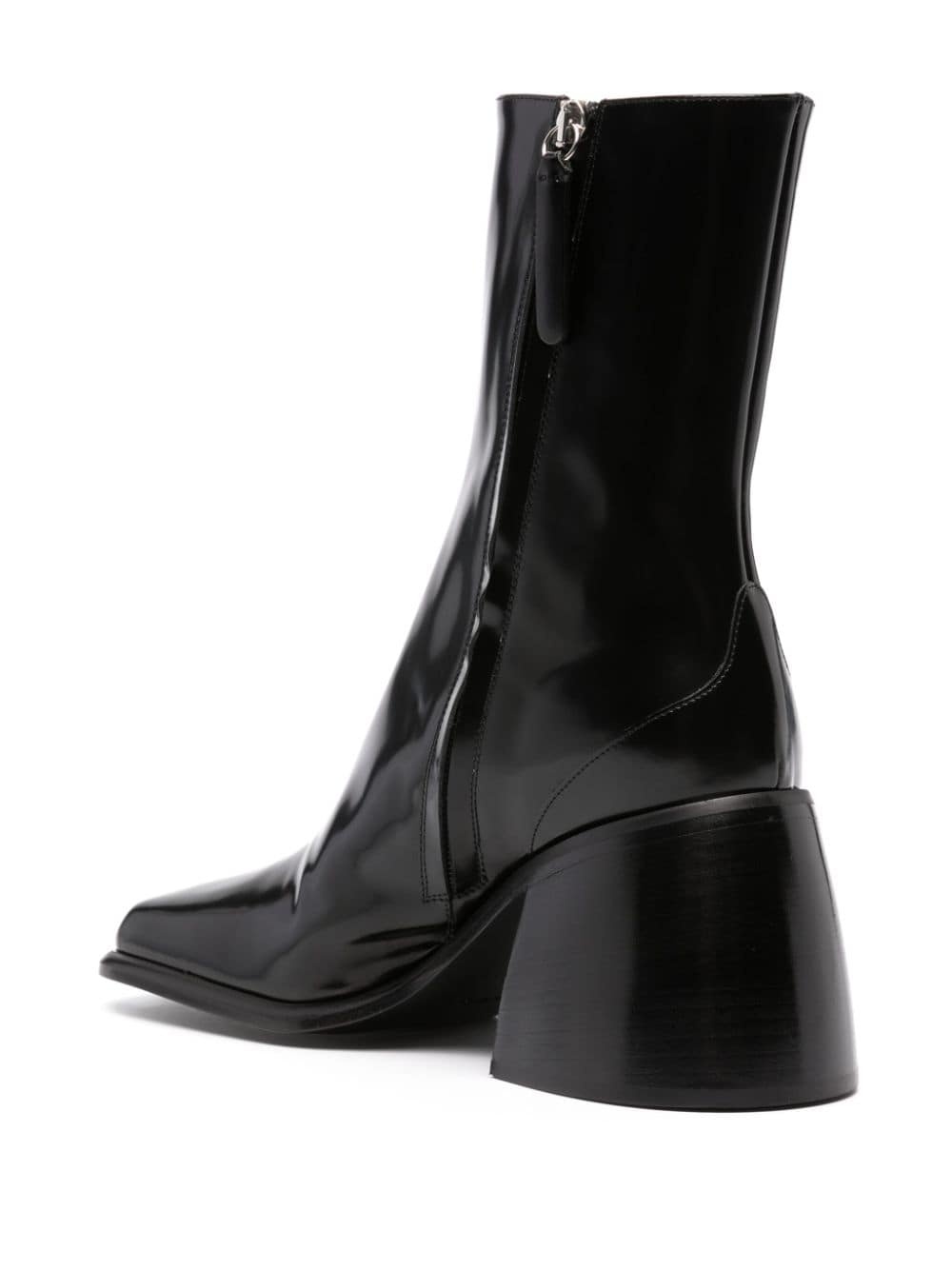 80mm square-toe leather boots - 3