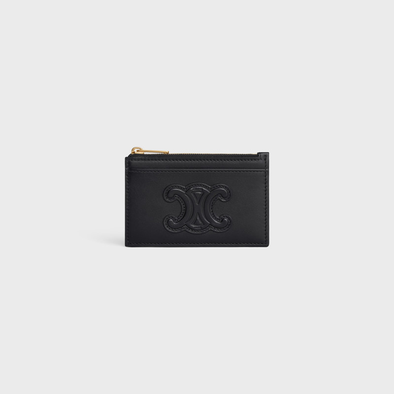 ZIPPED CARD HOLDER CUIR TRIOMPHE IN SHINY CALFSKIN 1