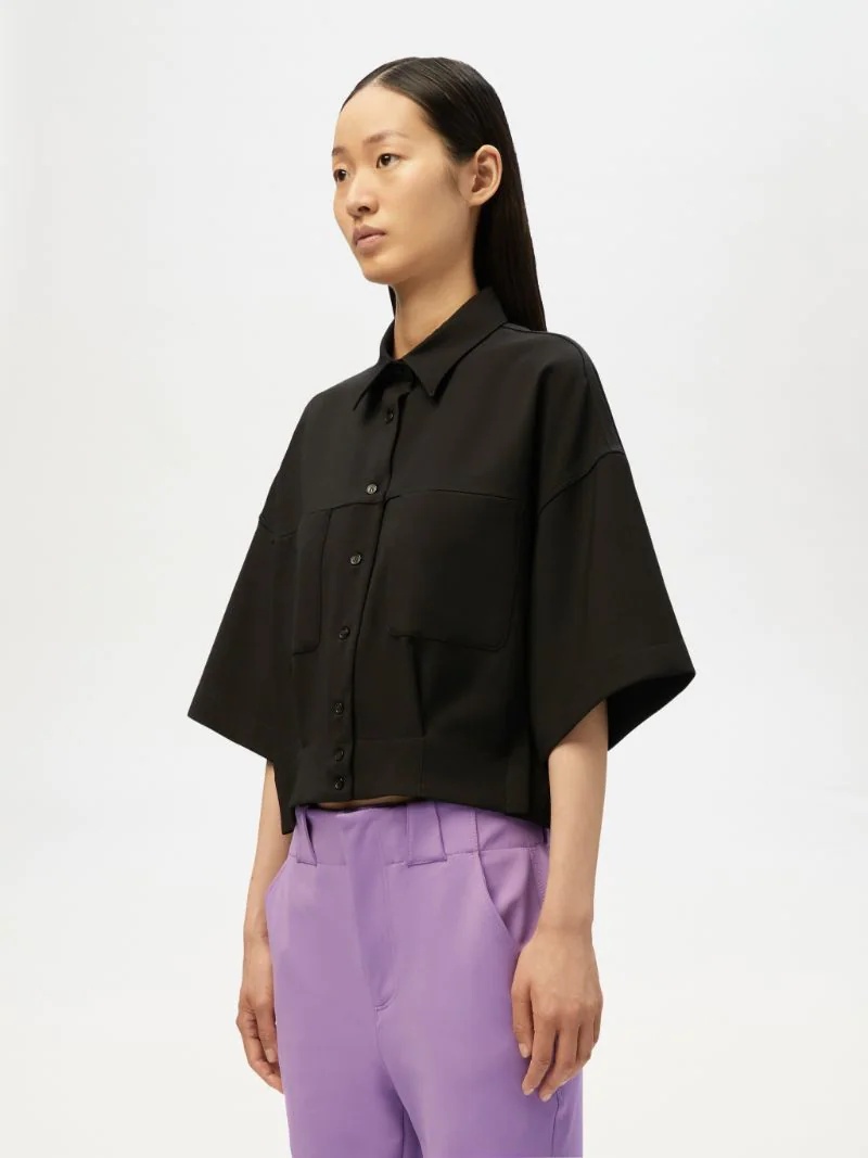 CROPPED SHORT SLEEVE SHIRT - 4