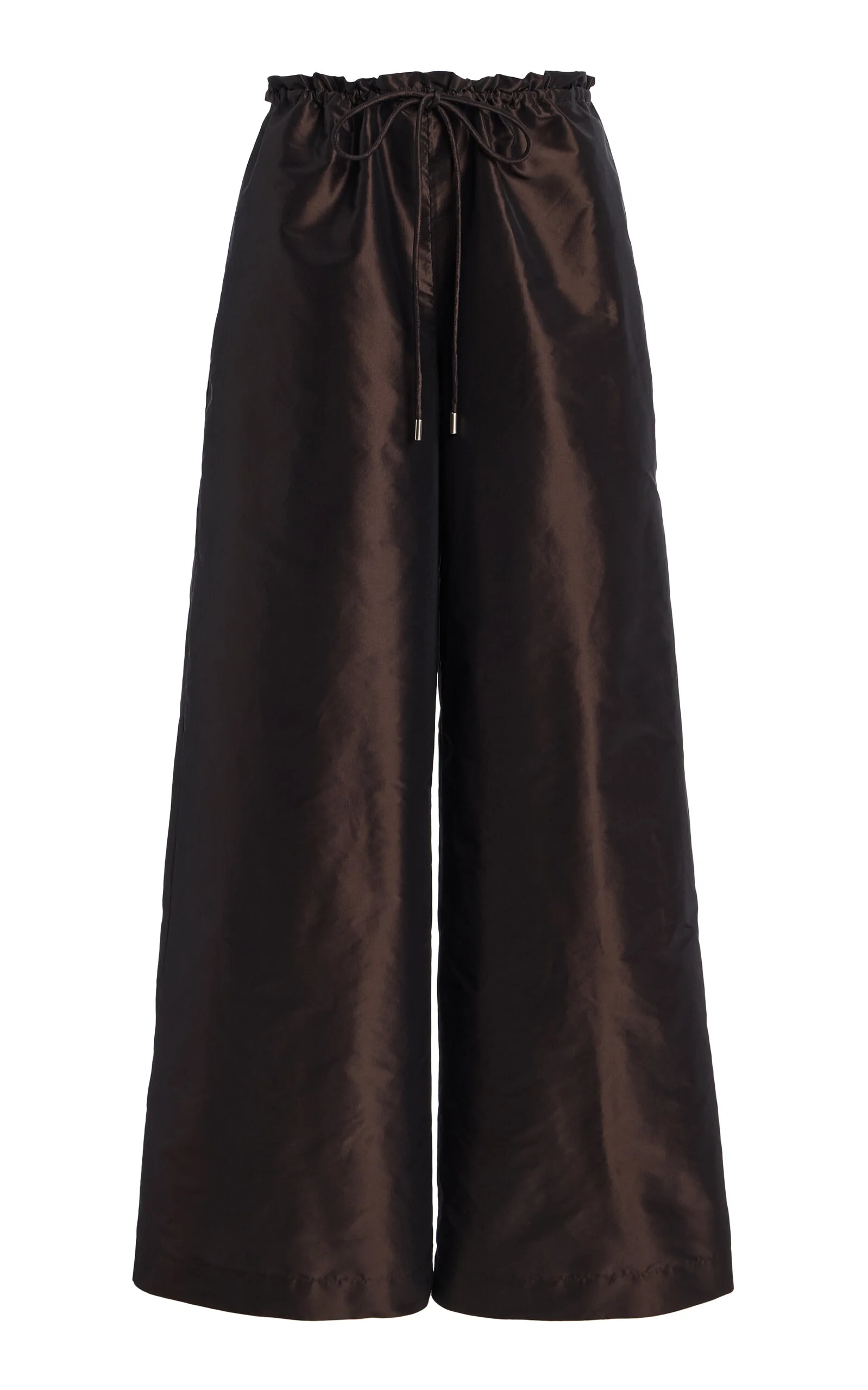 Wesley Silk Drawstring Pants brown - 1