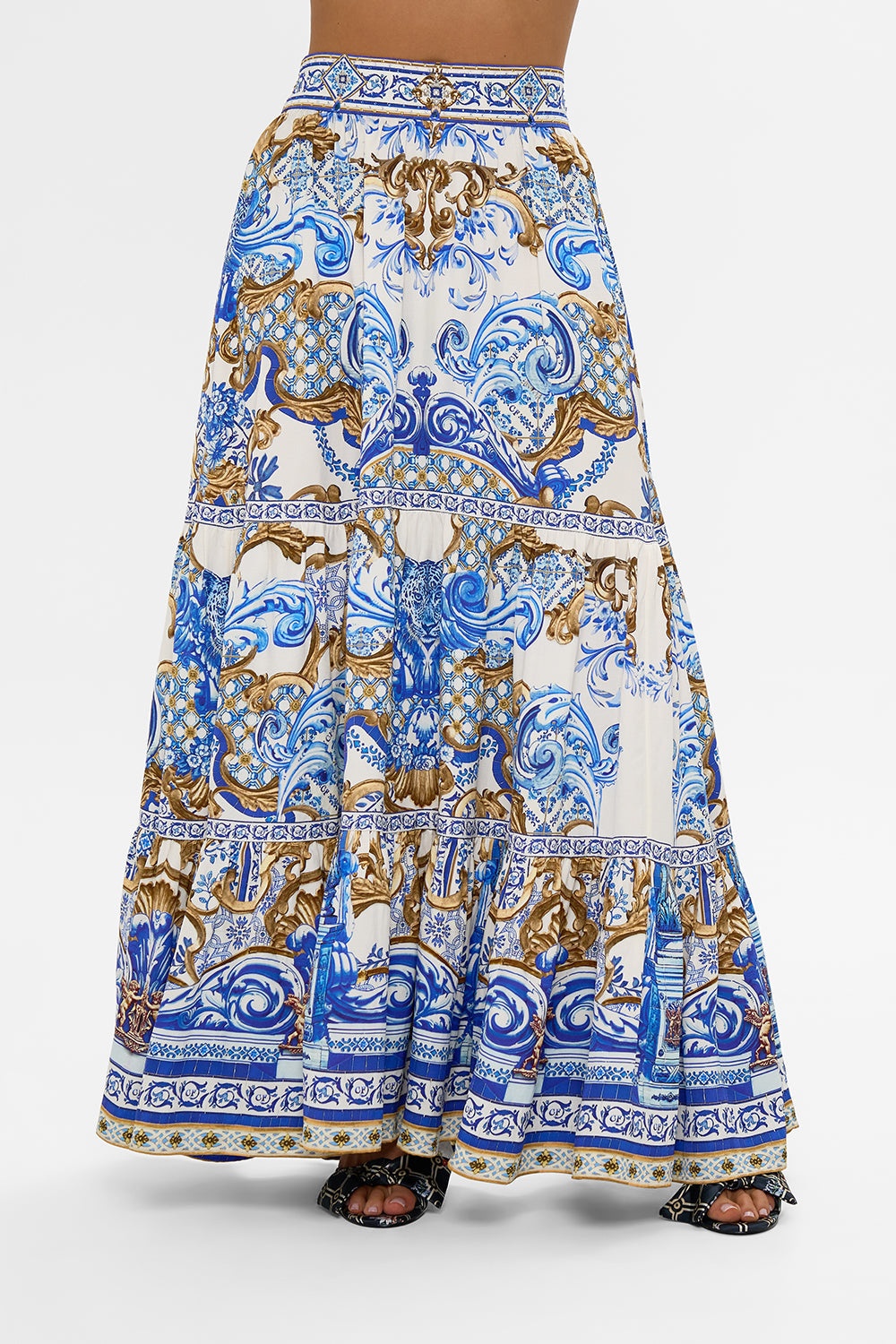 HIGH WAISTED TIERED SKIRT - 5