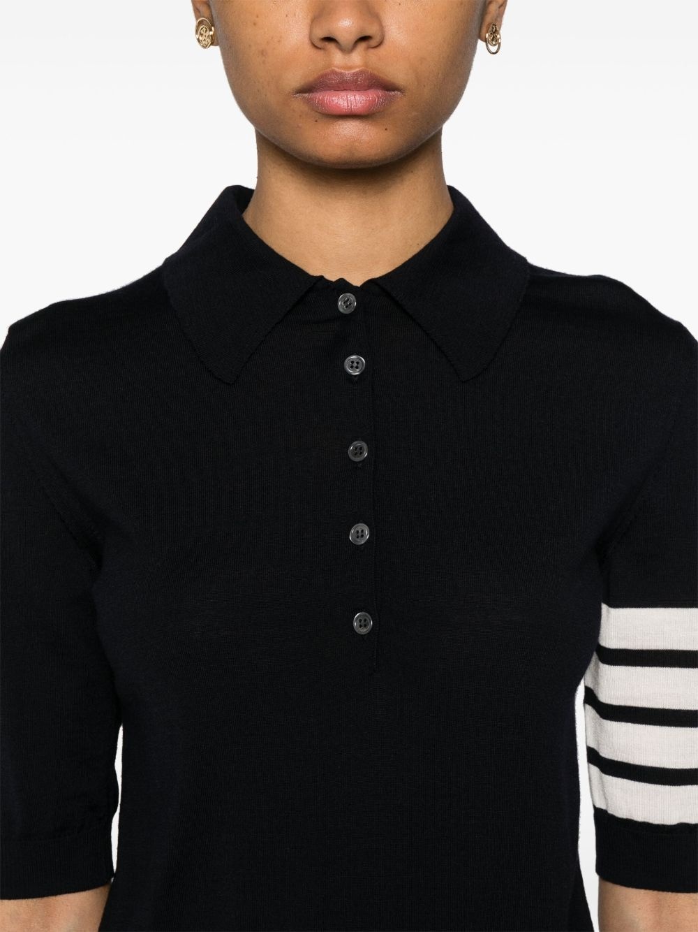 fine-knit polo top - 5