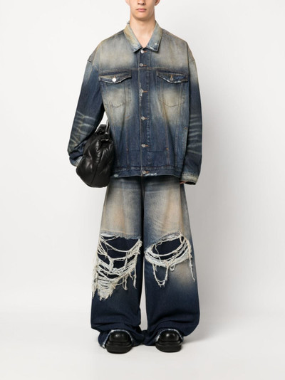 VETEMENTS ripped wide-leg jeans outlook