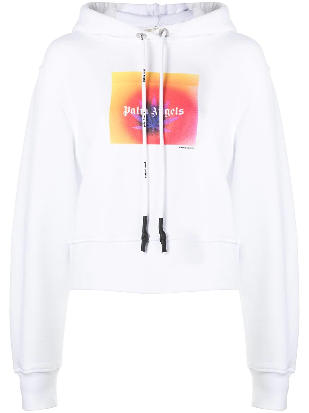 gradient logo print hoodie - 1