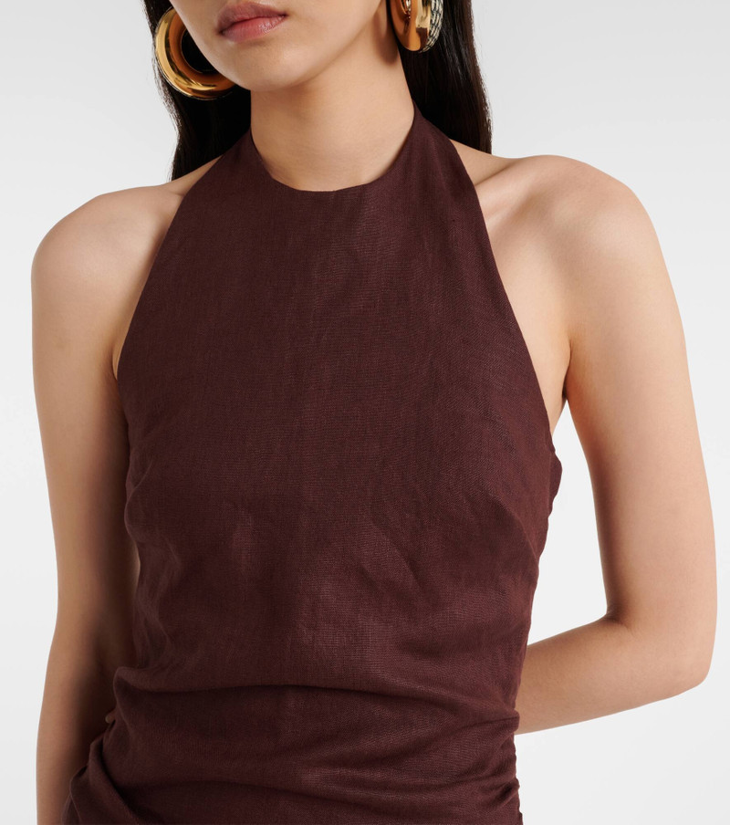 Tali halterneck linen maxi dress 4