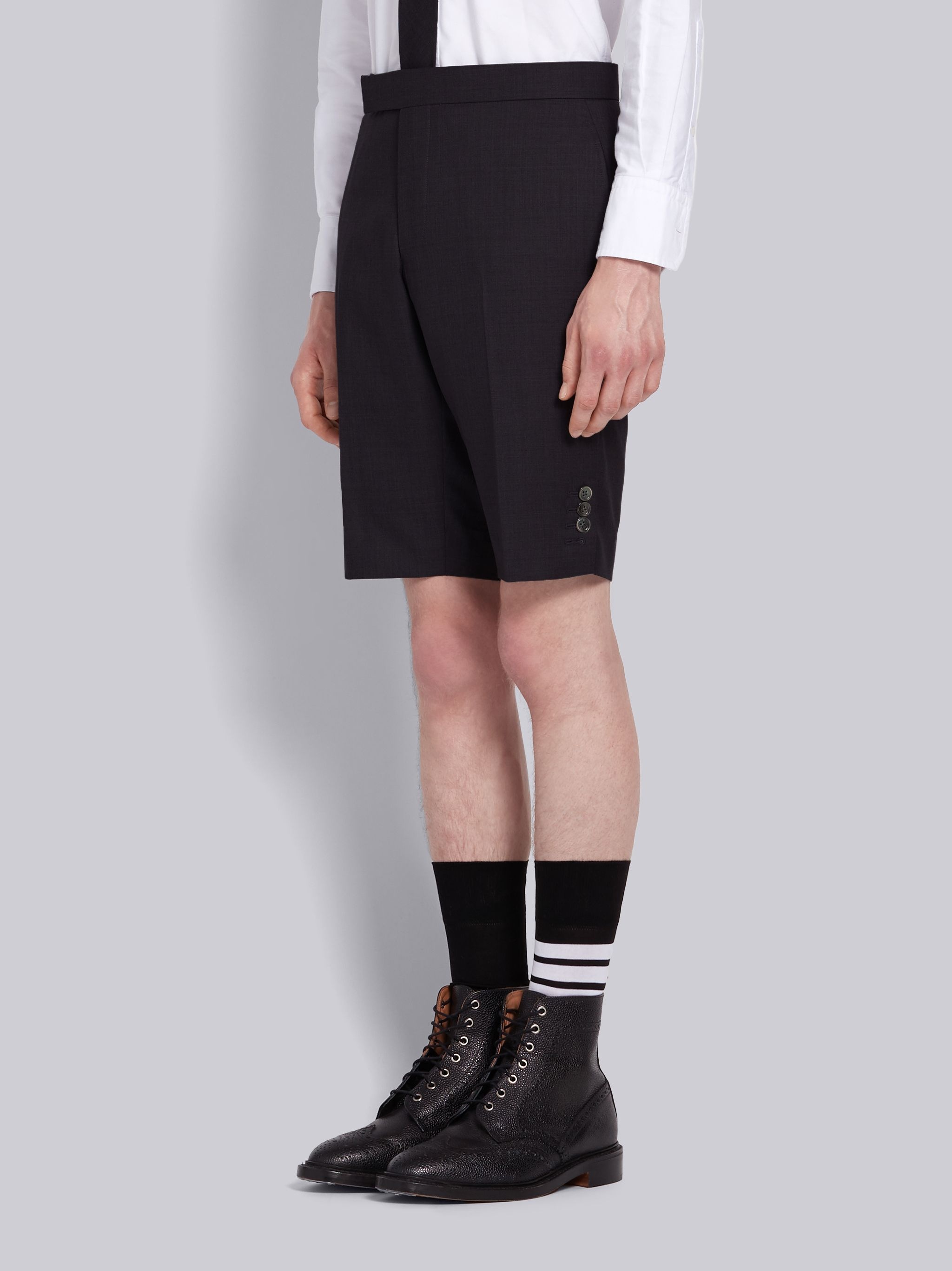 Navy Super 120s Twill Short - 2