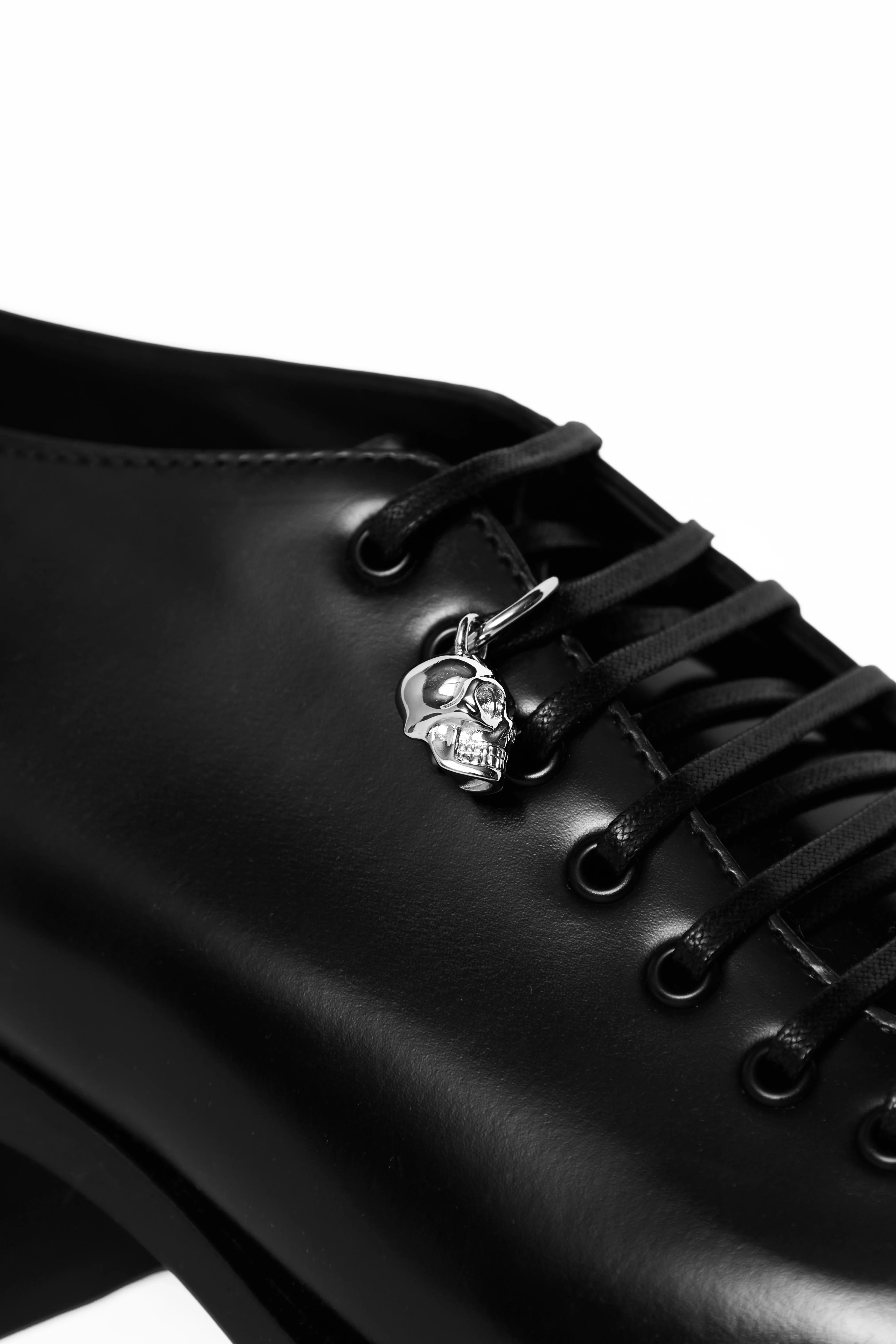 McQueen Lace Up Derby With Skull Black - 4