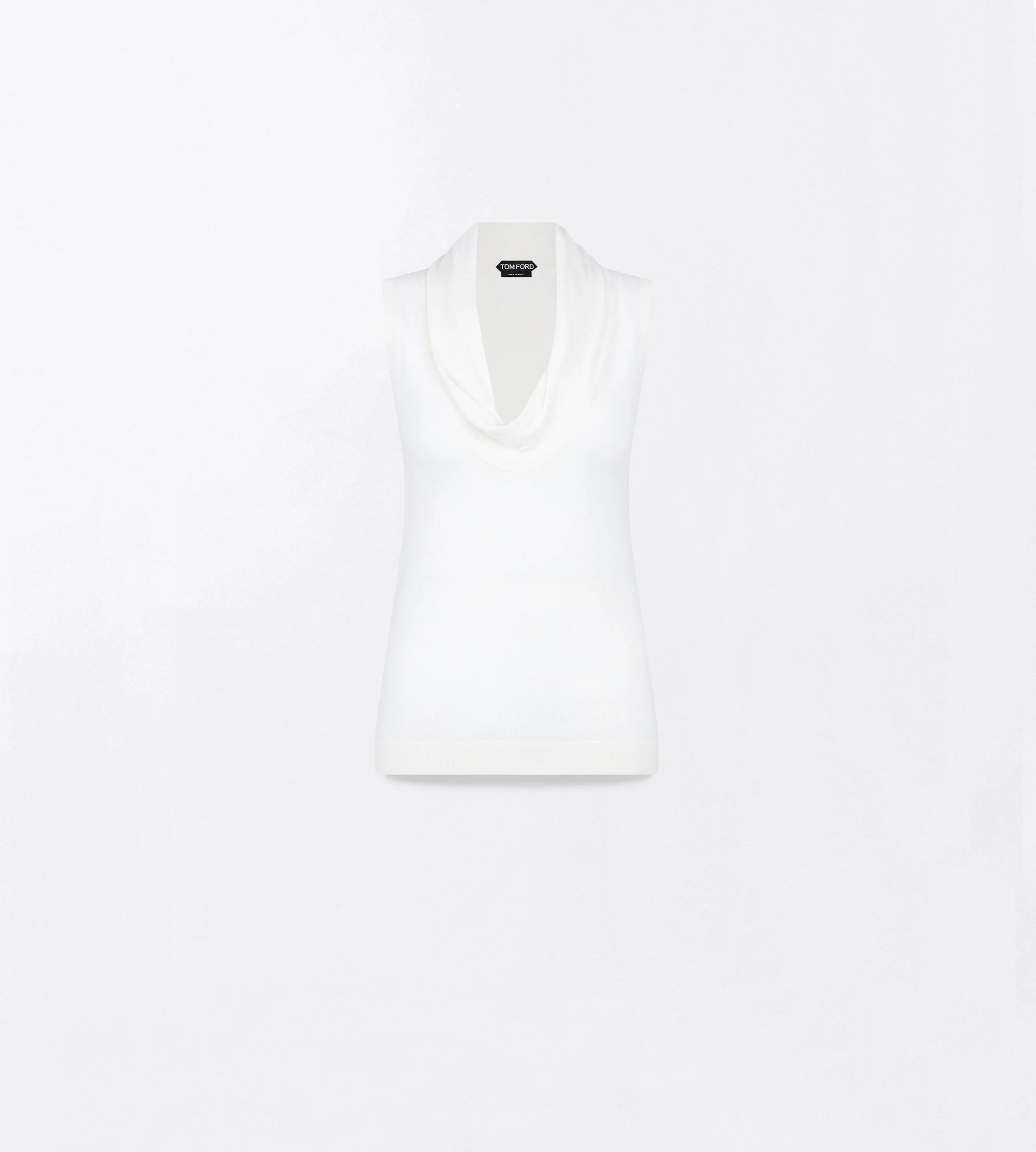 EXTRA FINE MERINO DRAPE NECK TANK TOP - 1