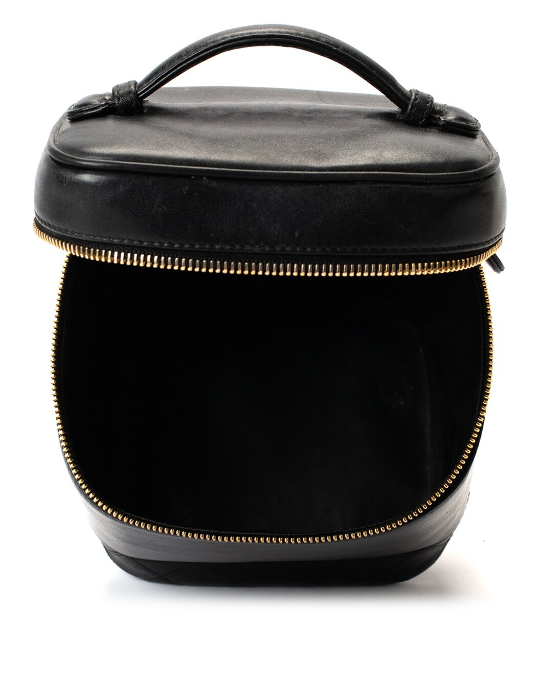 Chanel Black Quilted Leather Vanity Cosmetic Case (Authentic Pre-Loved) - 4