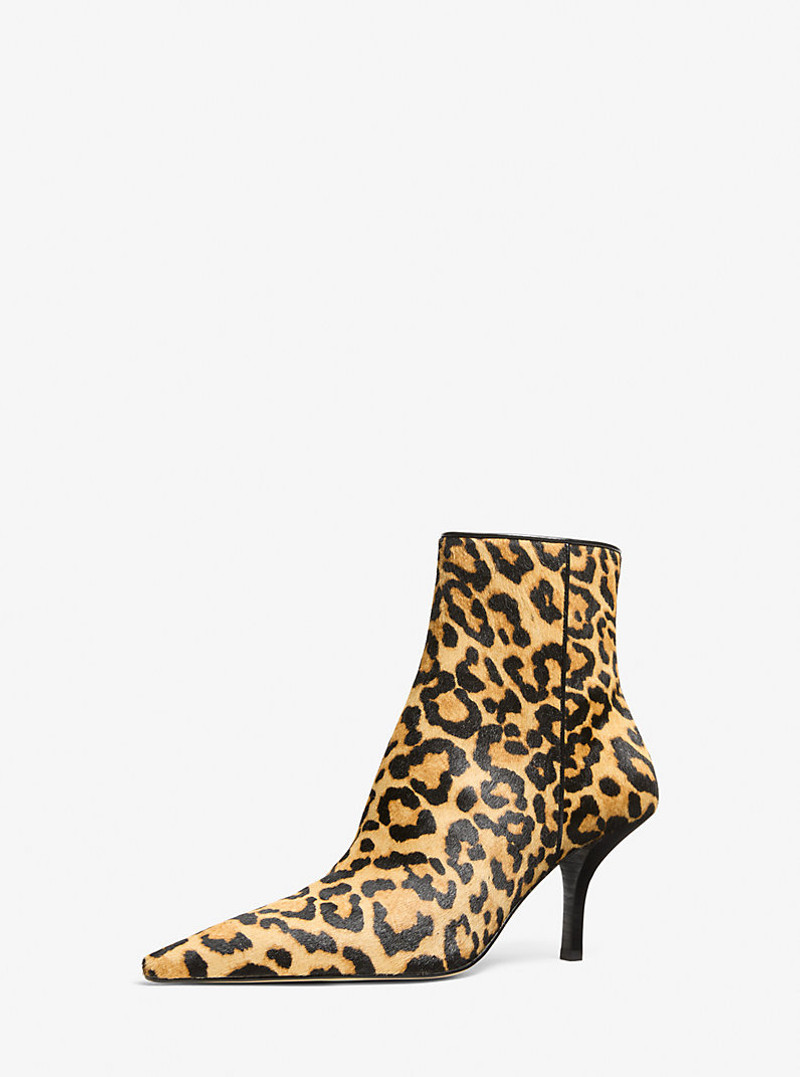 MICHAEL KORS Selina Leopard Print Calf Hair Ankle Boot outlook