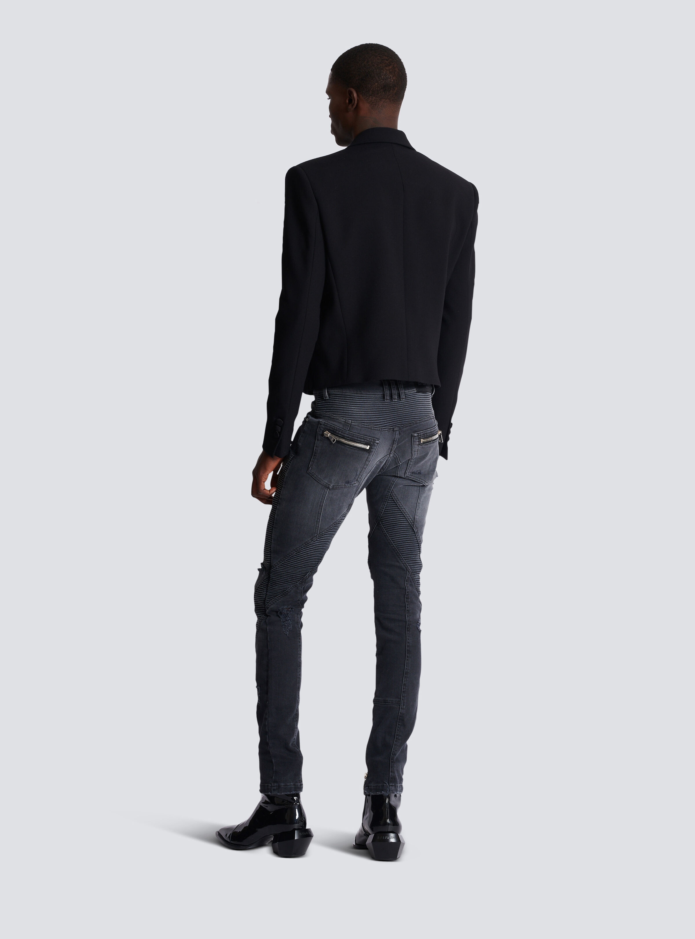 Cropped double crepe jacket - 4