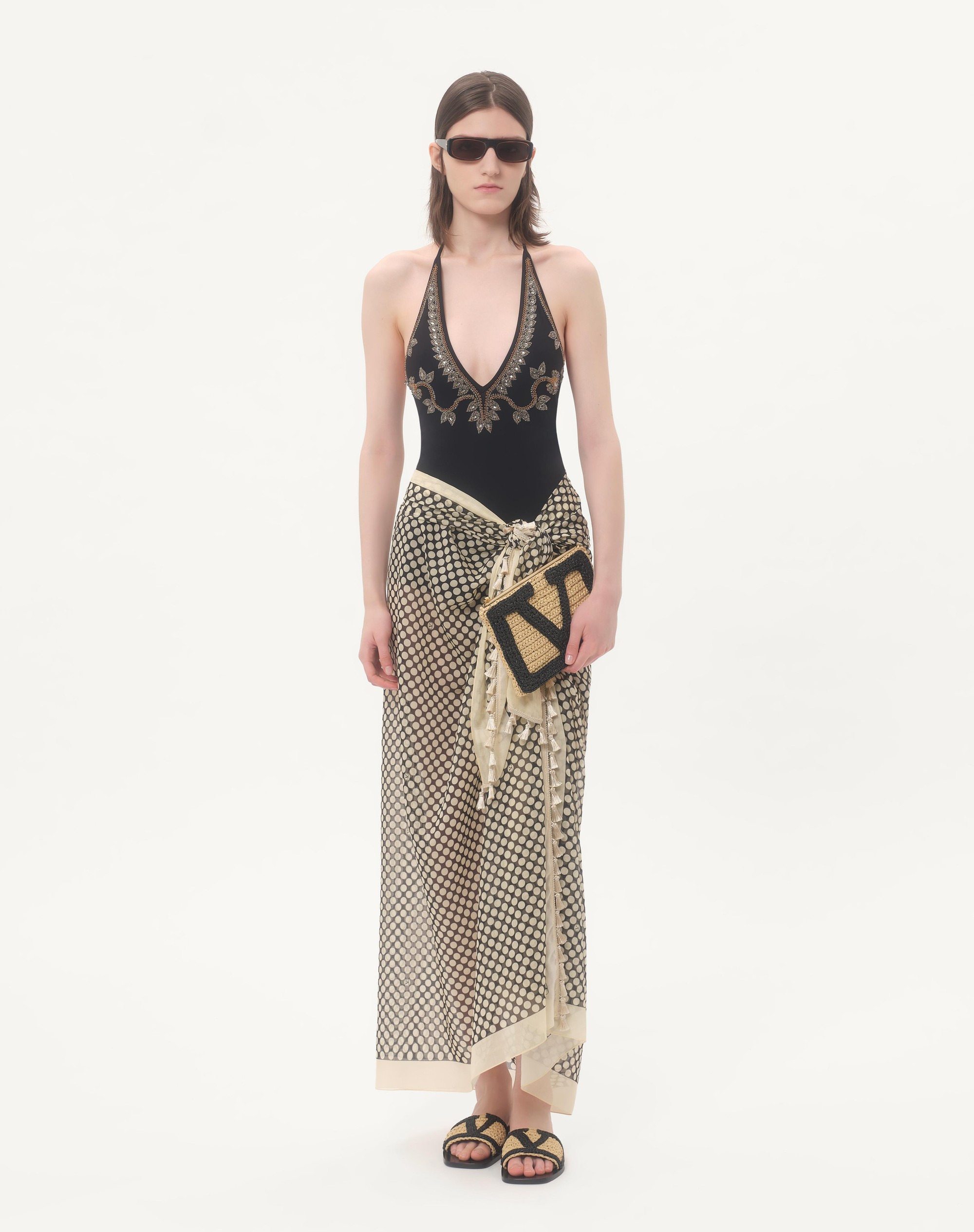 VALENTINO GARAVANI VIVA SUPERSTAR SYNTHETIC RAFFIA POUCH - 2