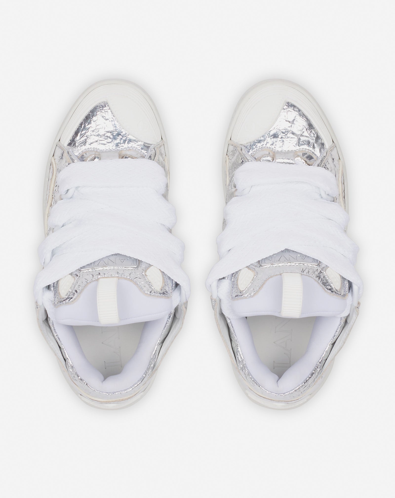CURB SNEAKERS IN CRINKLED METALLIC LEATHER - 3