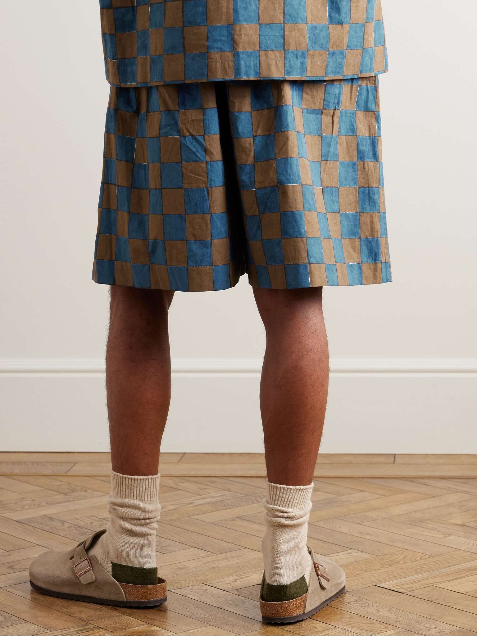 Bridge Checked Organic Cotton Drawstring Shorts - 3