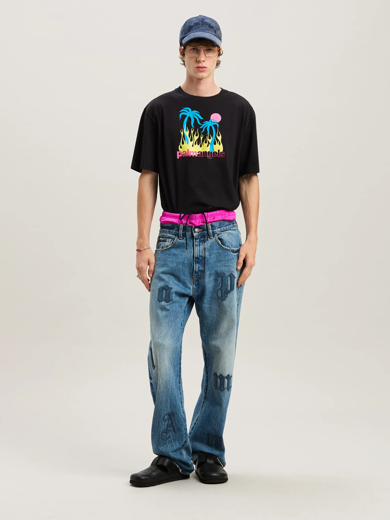 Palm Angels Logo Patch denim pants outlook