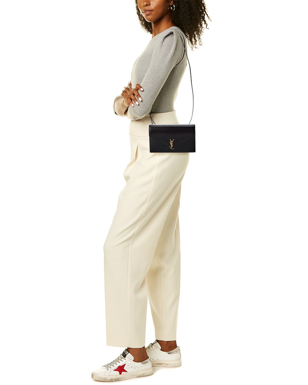 Saint Laurent Envelope Mini Leather Shoulder Bag - 4