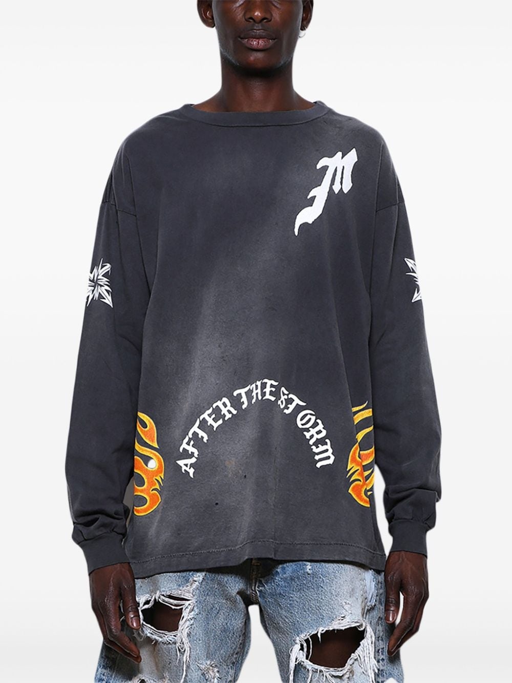 graphic-print long-sleeve T-shirt - 3