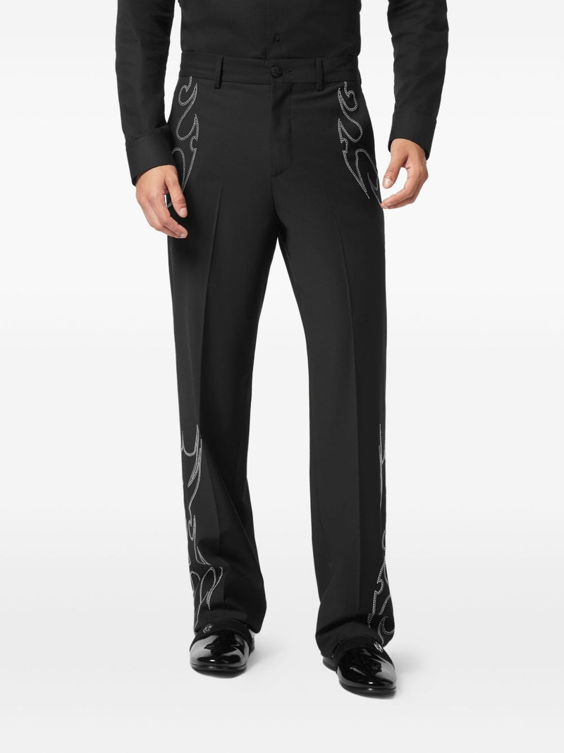 PHILIPP PLEIN flame-stud tailored trousers outlook