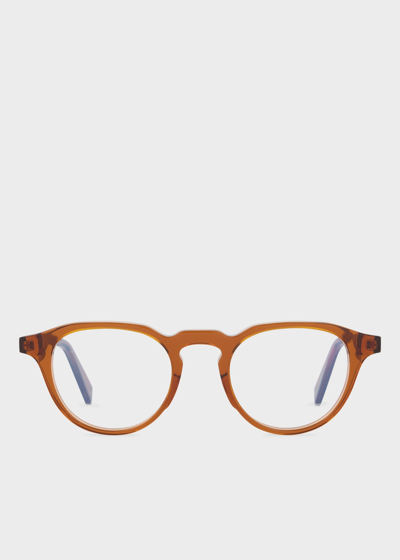 Caramel Brown 'Keyes' Spectacles with Clip-On Sun Lenses 1