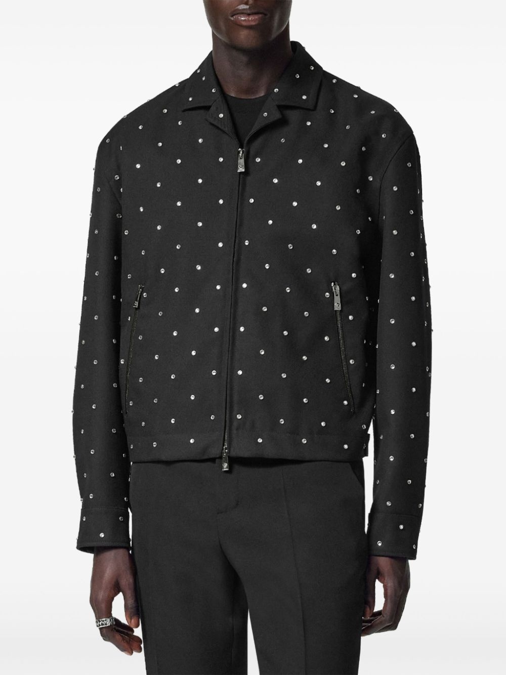 rhinestone-embellished jacket - 3