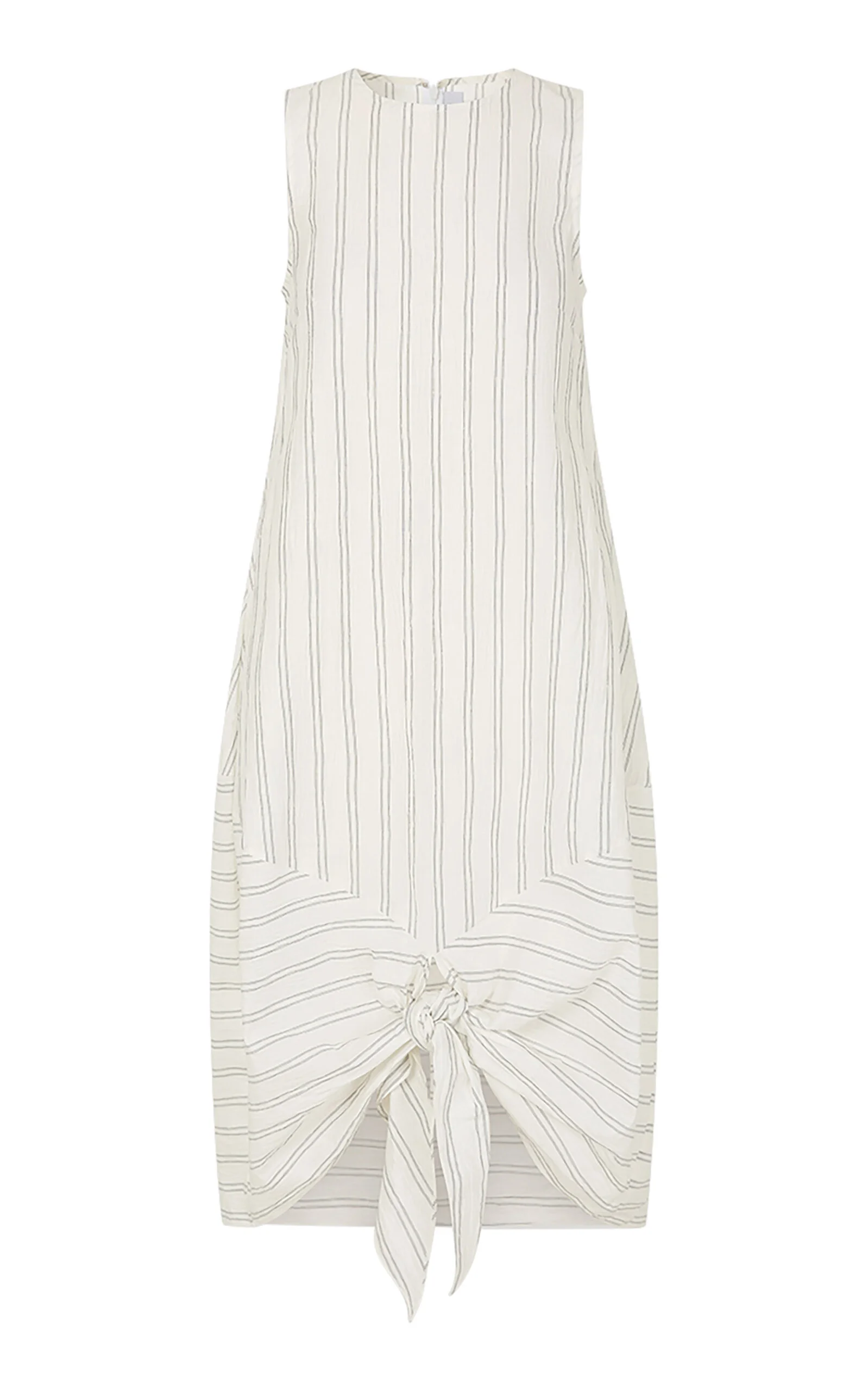Sleeveless Knot Midi Dress stripe - 1