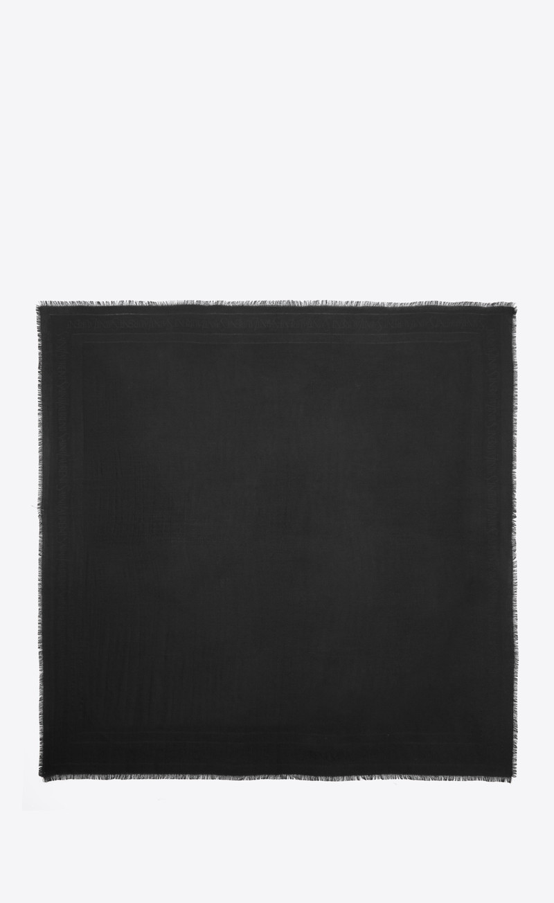 SAINT LAURENT saint laurent large square scarf in wool and silk jacquard outlook