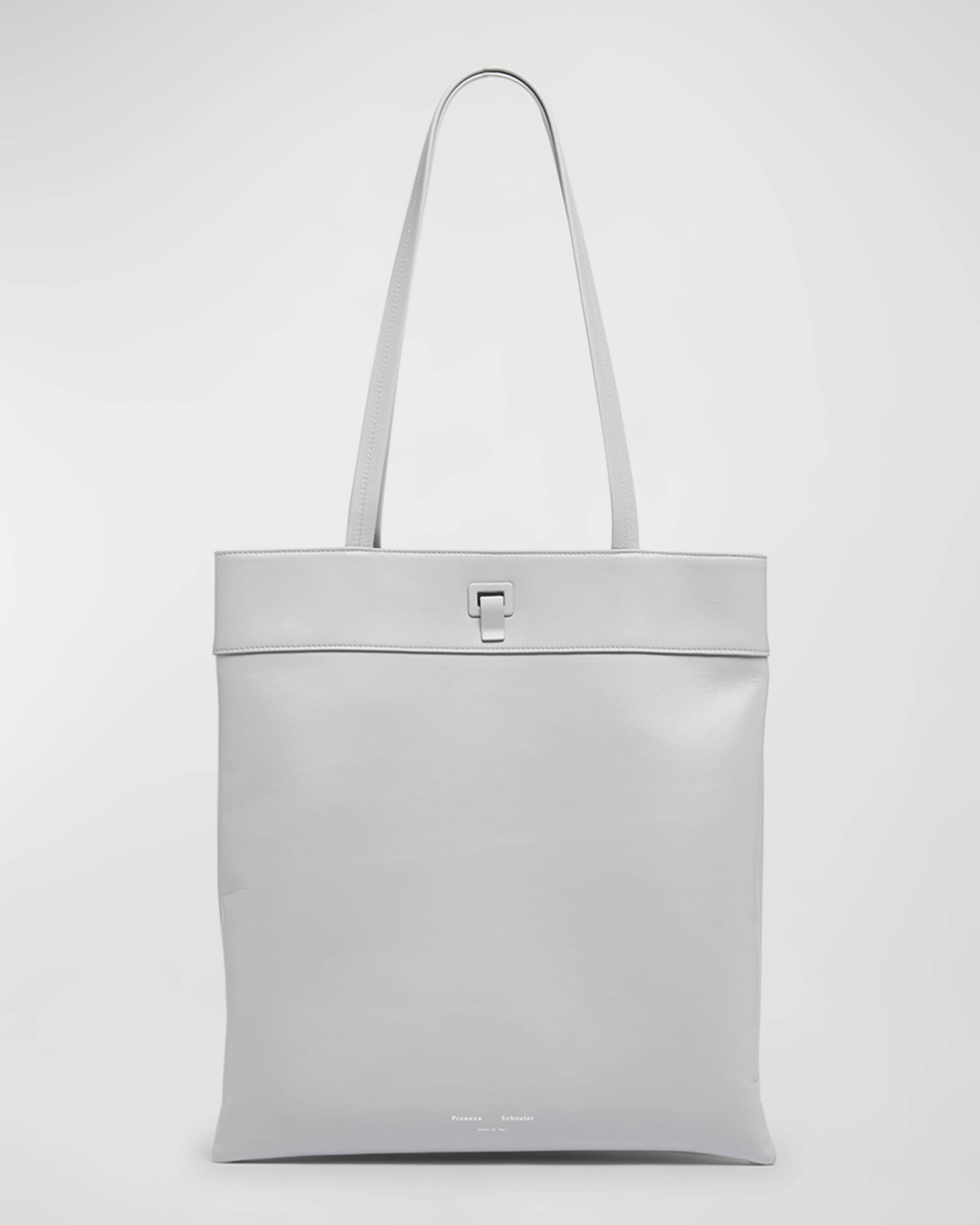 Split Double-Compartment Leather Tote Bag - 1