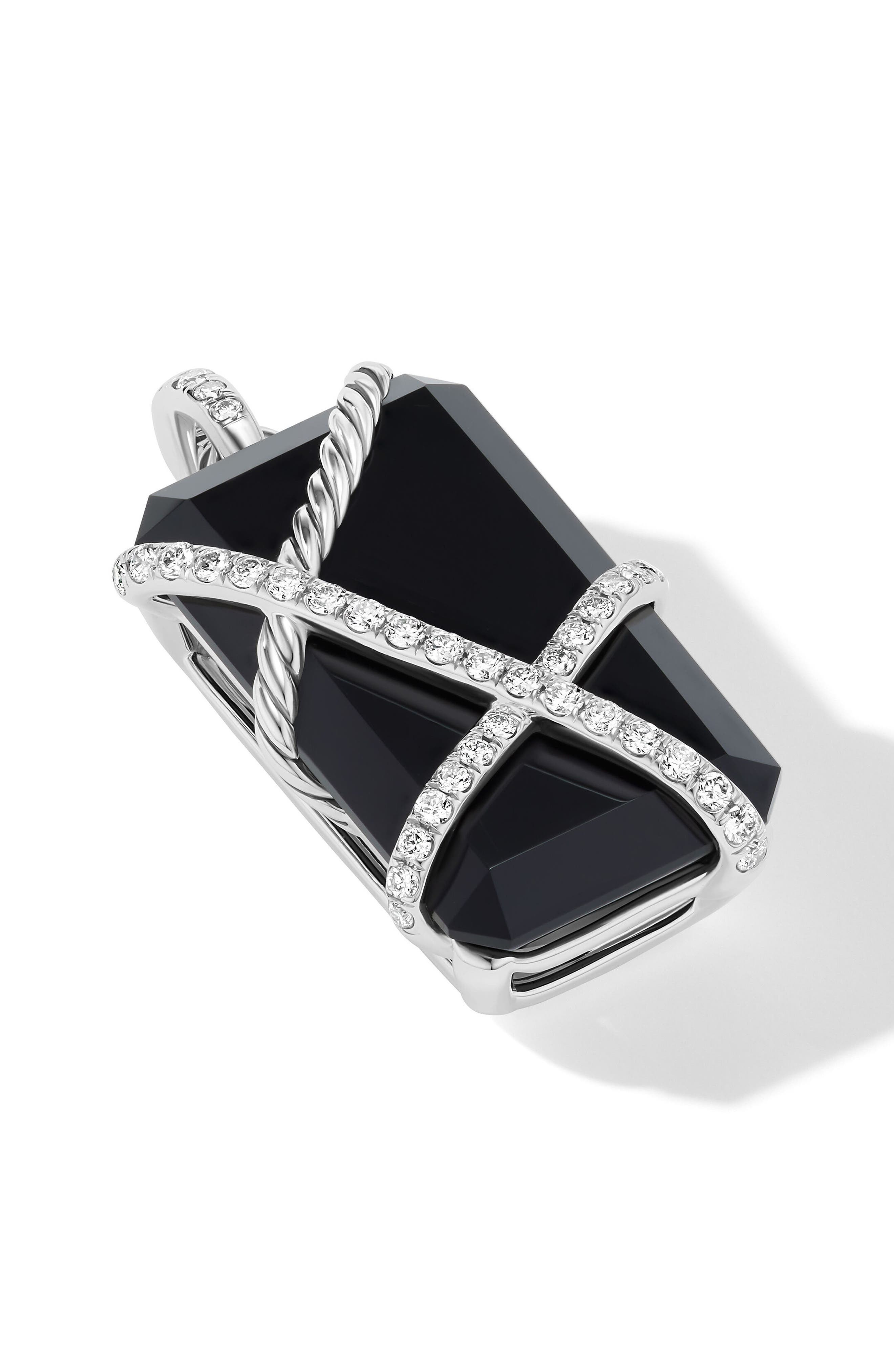 David Yurman Cable Wrap Pavé Diamond Enhancer in Sterling Silver/Black Onyx at Nordstrom - 2