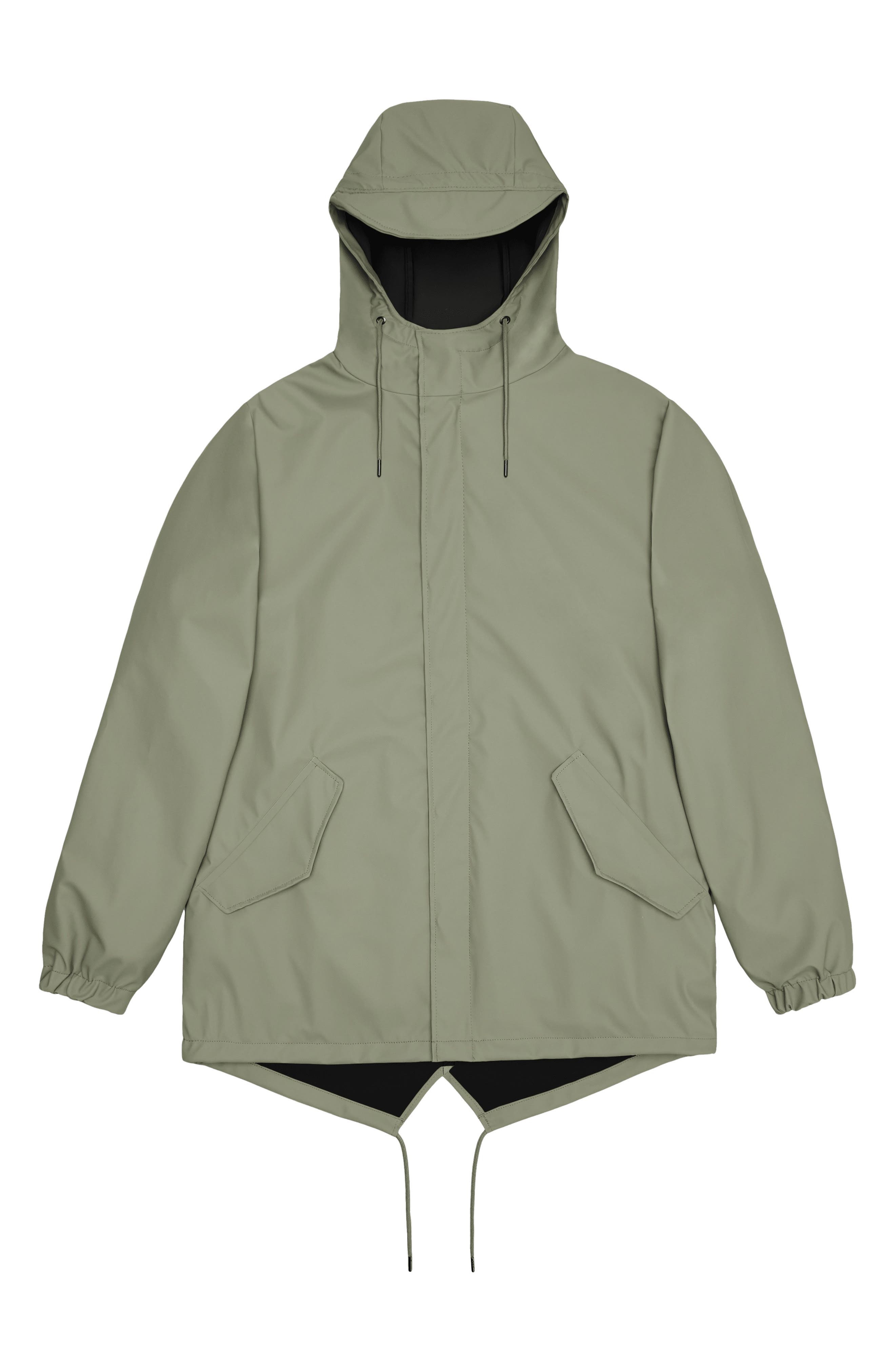 Rains Fishtail Hooded Waterproof Rain Jacket in Drift at Nordstrom - 3